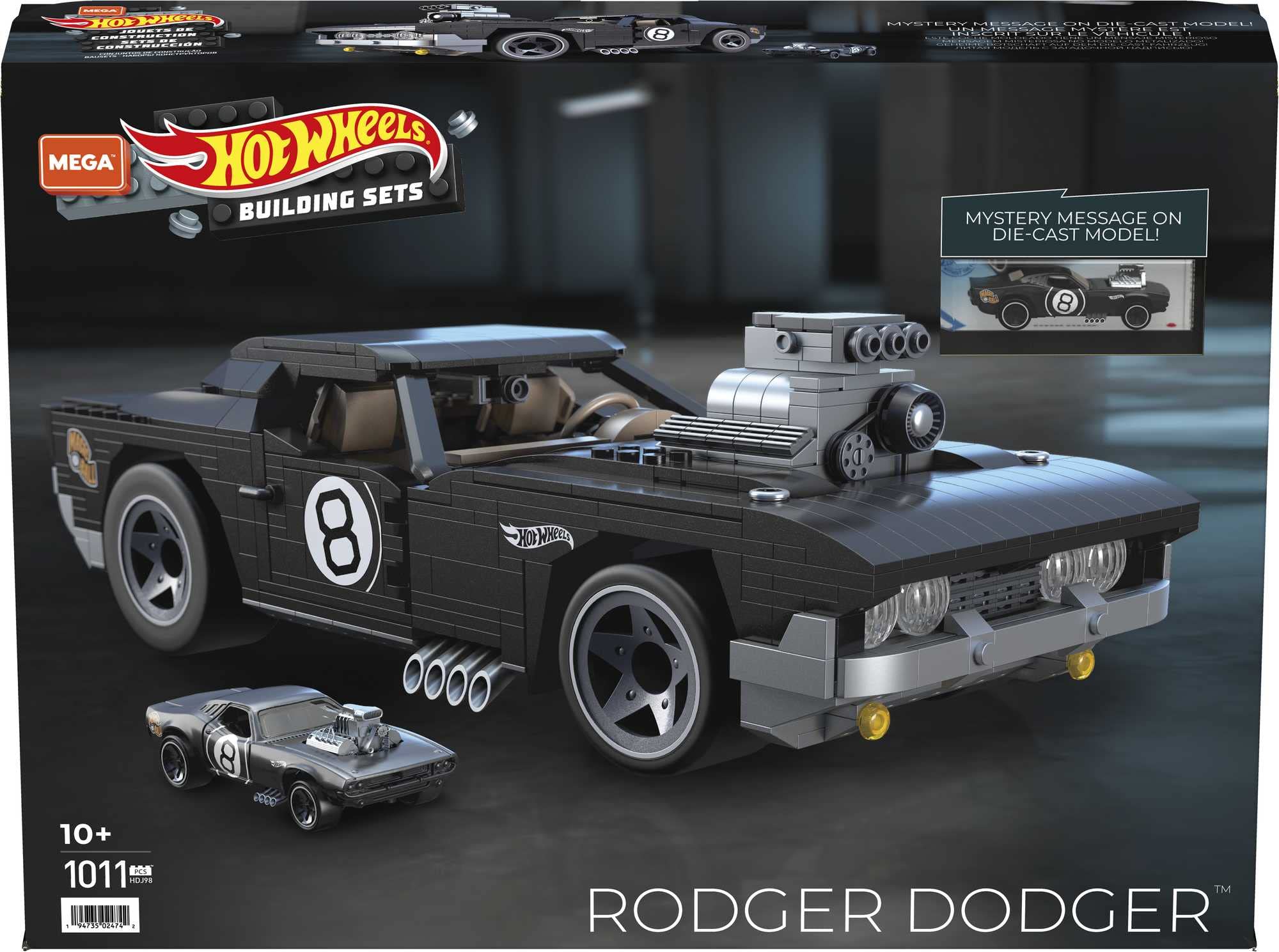 Mega Hot Wheels Rodger Dodger Pojazd kolekcjonerski Zestaw klocków HDJ98