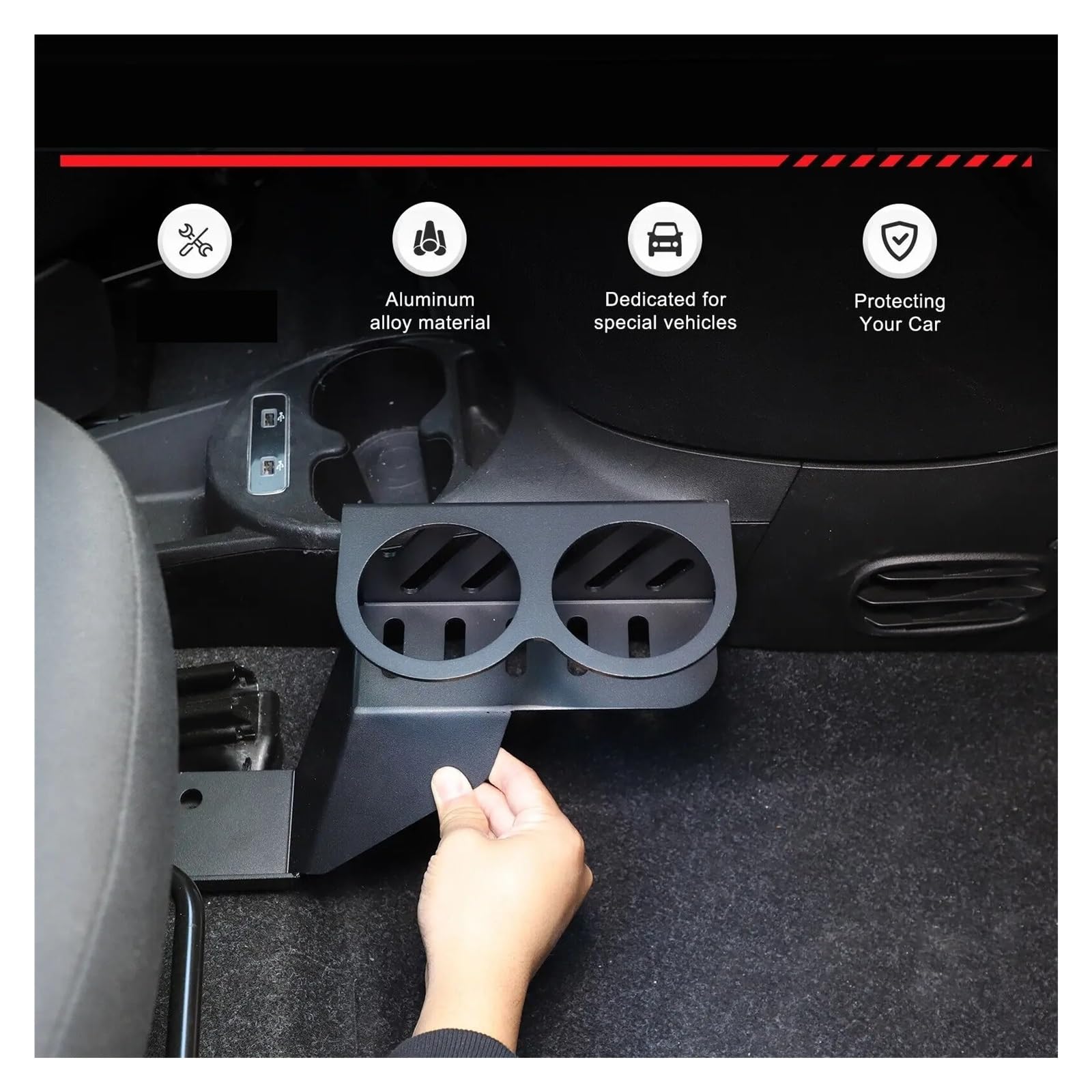 Porta Vasos Universal Coche para Fiat 500 595 2016-2025 Aleación Aluminio Expansor Asiento Pasajero Coche Soporte Taza para Botella Bebida Portas Vasoss Vehiculo
