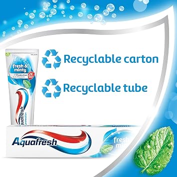 Aquafresh Toothpaste Triple Protection Fresh & Minty, 3 in 1 Protection, Pack of 3 x 75ml