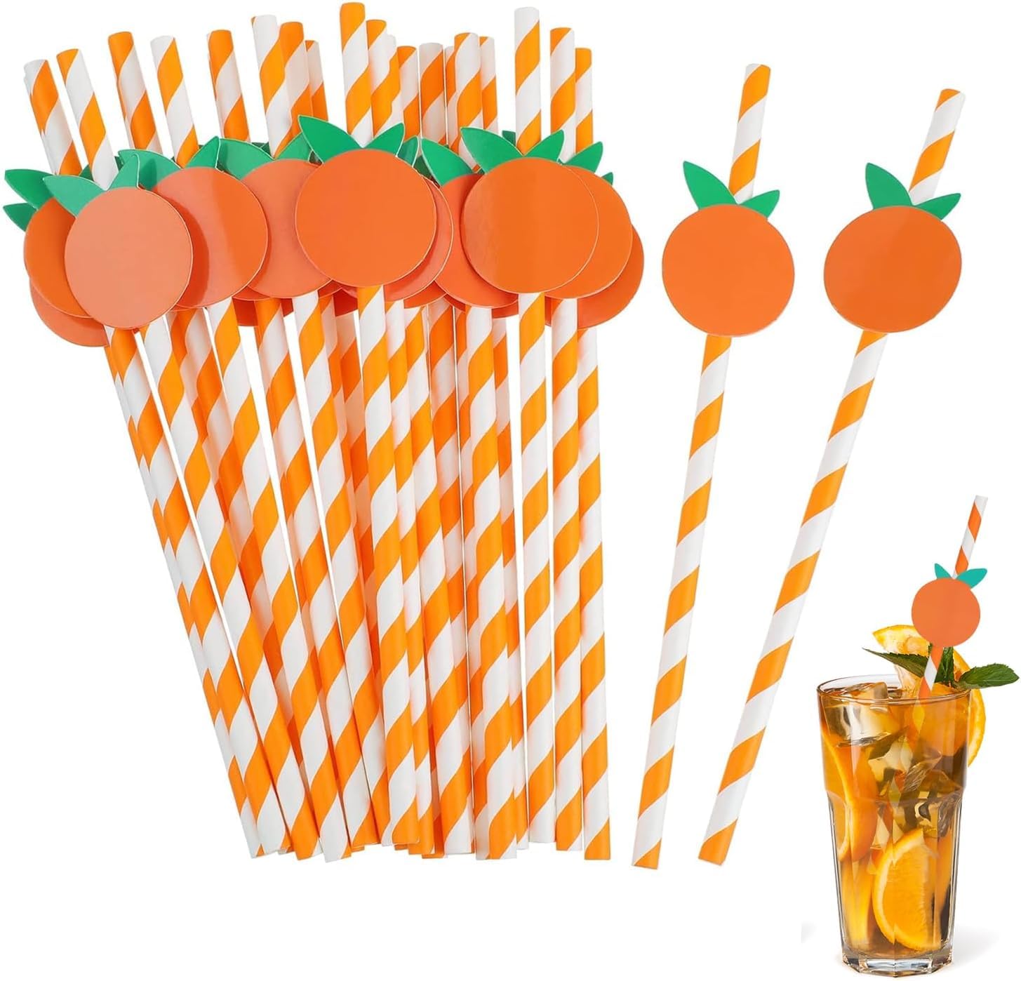 Cocktailrietjes, 50 stuks 3D-papieren rietjes, ananasrietjes voor tropische dranken, strand, verjaardag, bruiloft, Hawaii-feestdecoratie