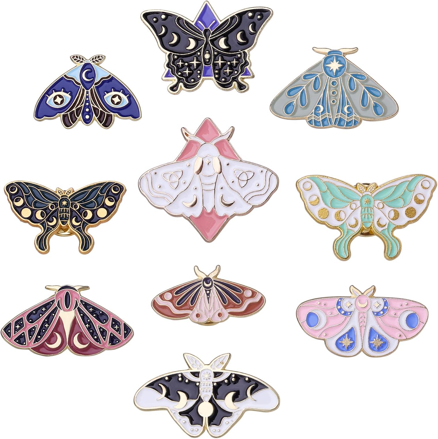 10Pcs Butterfly Brooch Pins Insect Brooch Butterflies Alloy Lapel Badges Animal Brooch Pins for Backpacks Clothes Caps Decors