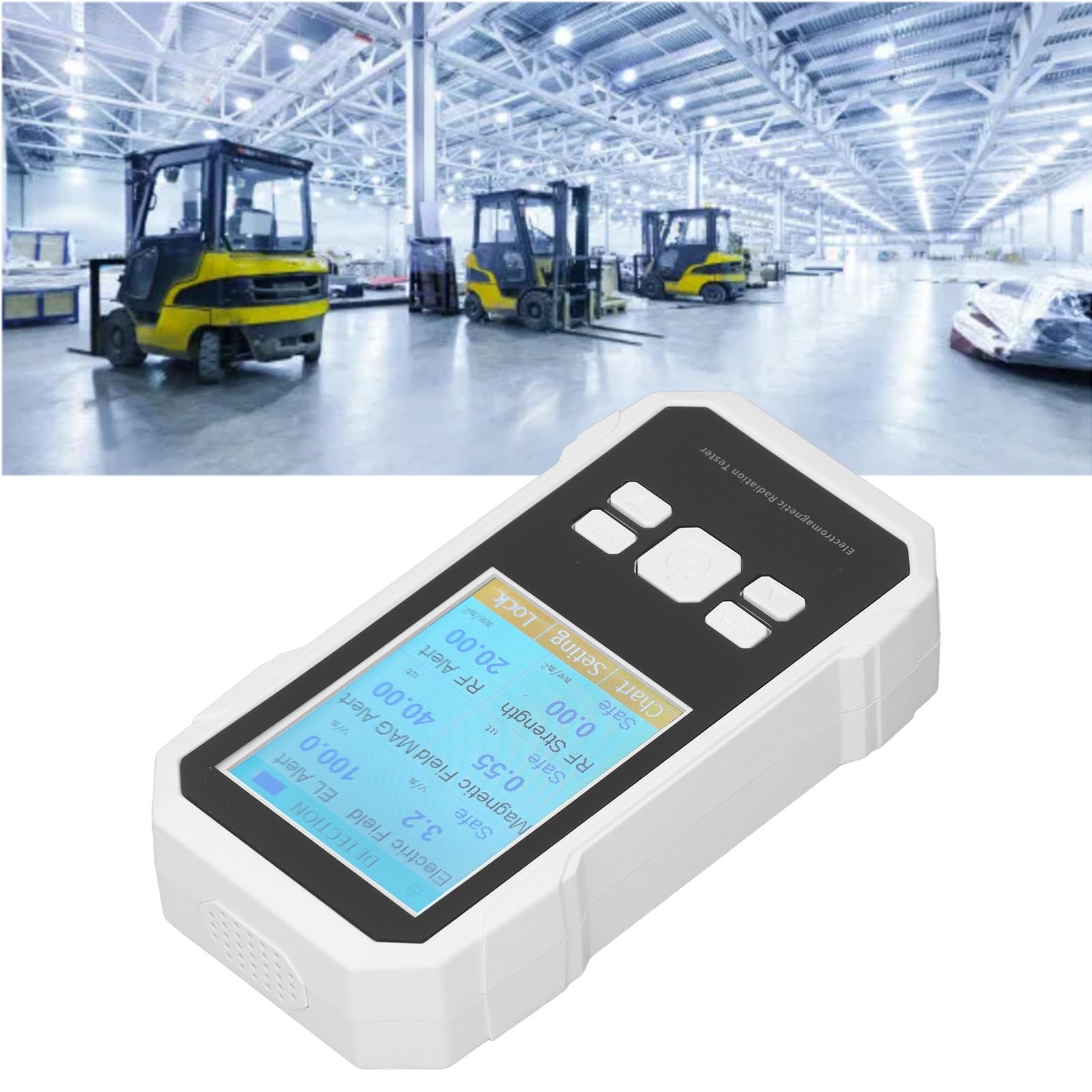 Probador EMF Detector de radiación de campo electromagnético de alta precisión para la industria de la oficina de cocina y caza de fantasmas - Detección RF EF y MF - Rango de (Blanca)