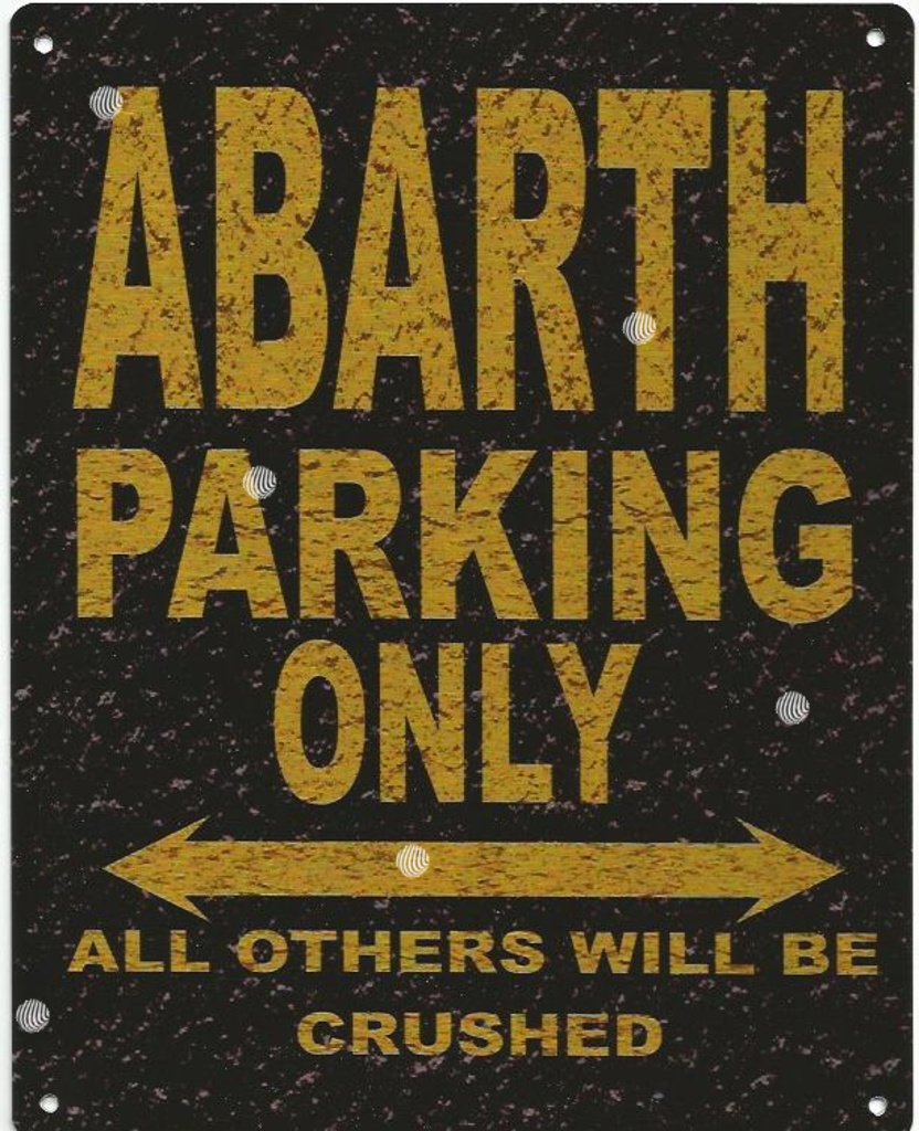 Tracy's Signs 8X10in Abarth Parking Sign Rustic Style 8X10in 20X25cm Car Shed Tin Garage Workshop Wall Art