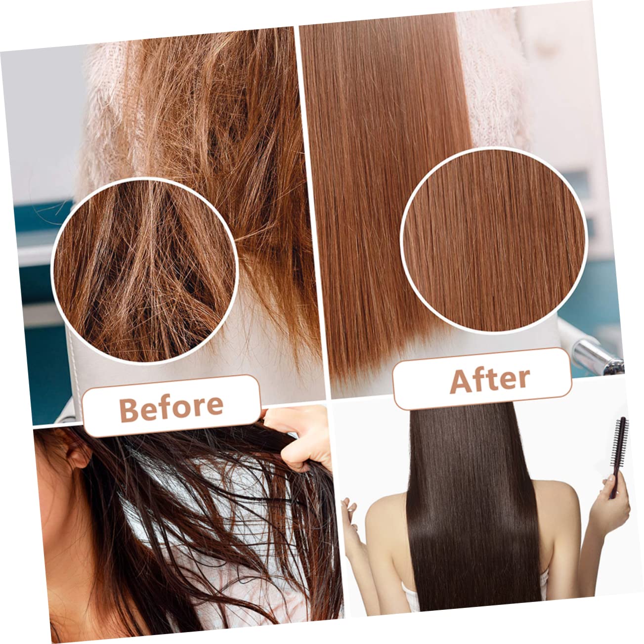 FRCOLOR 8 peines de pelo de madera de peral, cerdas naturales de jabalí, cepillo redondo con cerdas naturales, cepillo redondo de madera, peine o de, desenredador, de cerdas