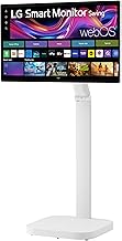 Smart Monitor Swing 32U889SA-W 32-Inch 4K UHD (3840x2160) IPS Touchscreen on a Fully Adjustable Wheeled Base HDR10, webOS, Built-in Speaker, HDMI, USB Type-C, Tilt/Height/Swivel/Pivot Stand, White