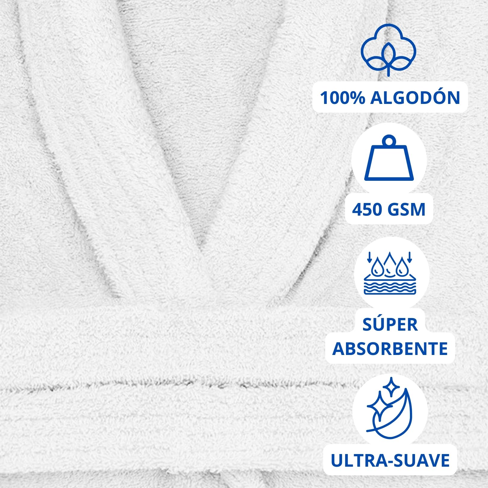 DECASATEXTIL Albornoz Mujer y Hombre - Bata Baño Unisex Ducha 100% Algodón 450g/m² – Suave, Secado Rápido y de Larga Duración