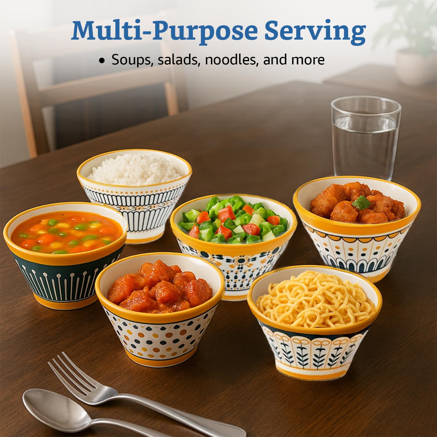 Solimo Ceramic Bowl, Set of 6 | Microwave & Dishwasher Safe| Bowls for Snacks, Fruits, Salad, Desserts | BPA & Lead-Free Bowls | 400ml, Burnt Sienna 3