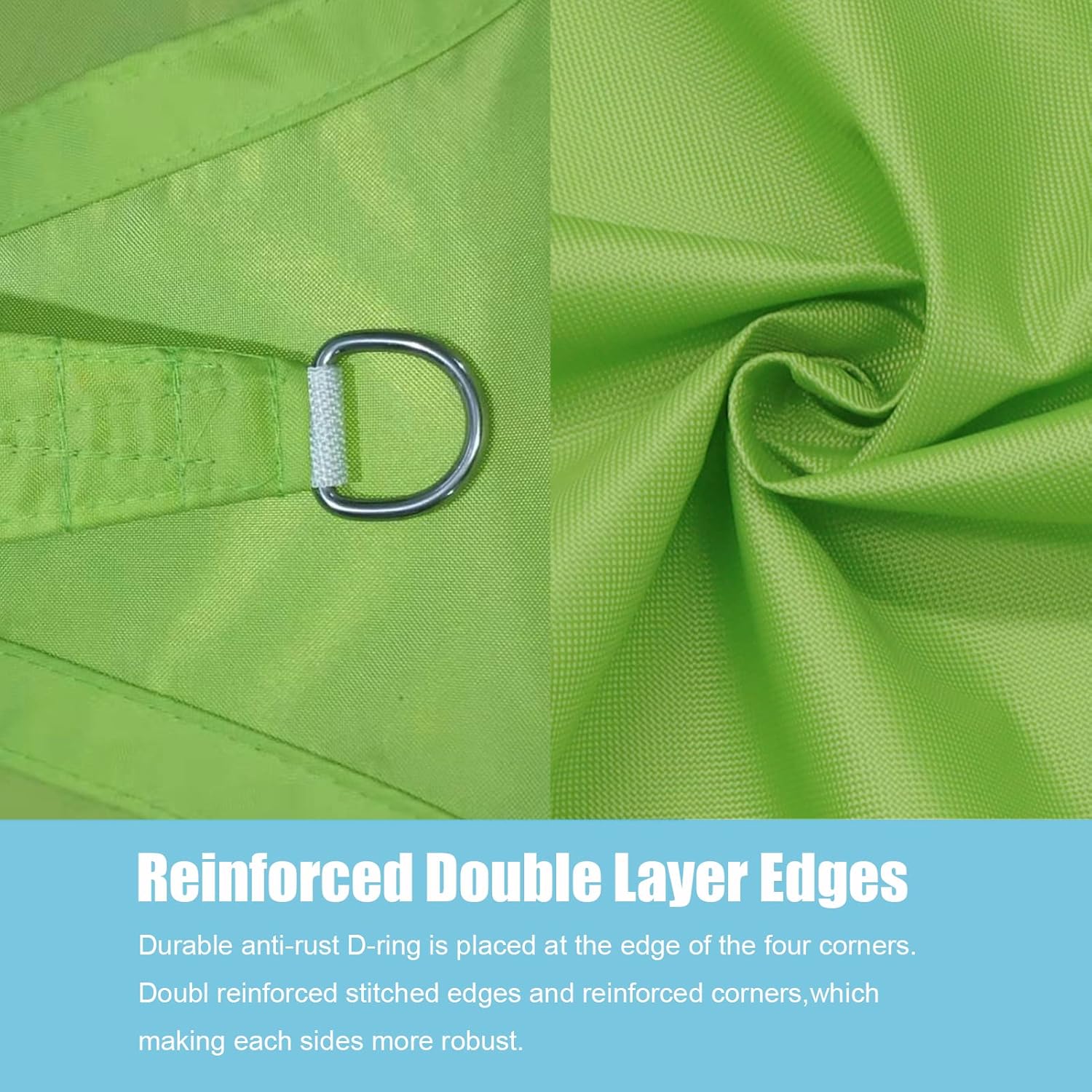 UV Block Rectangle Sun Shade Sail, Waterproof Outdoor Garden Sunscreen Awning Canopy for Patio with 304 Stainless Steel Hardware Kit, Yellow, 6.5'x10'