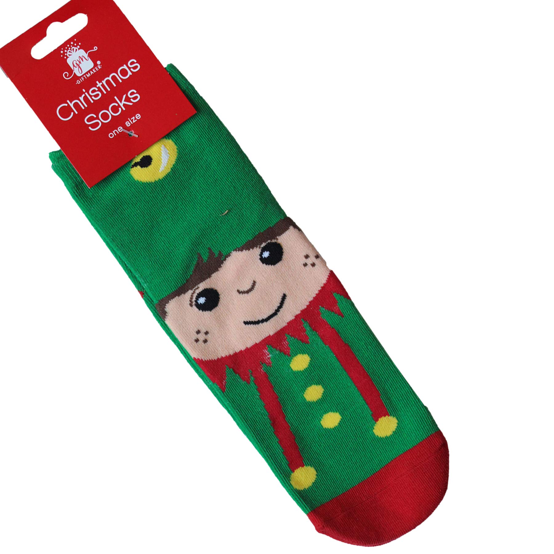 Widdle Wonderland Multi Novelty Christmas Socks - One Size - Elf 2 Design