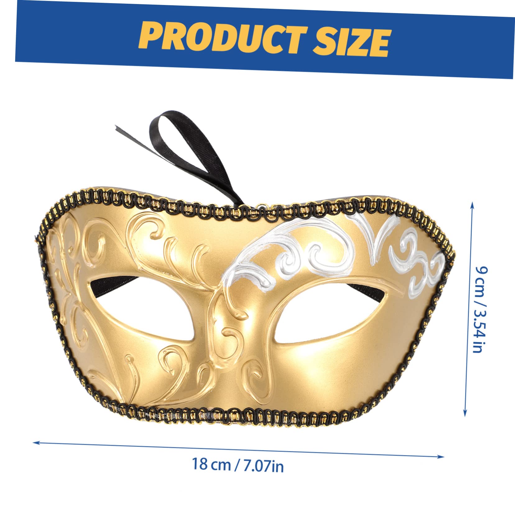 ORFOFE Masquerade Mask Halloween Human Half Decorative Mask for Men Party Supply