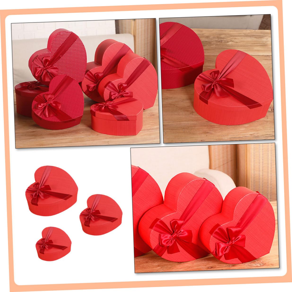 MUCKLILY Herzförmige Geschenkbox 3 Stück aus Langlebigem Material Kompakte Aufbewahrungsbox für Süßigkeiten und Schmuck Dekorative Verpackung für Valentinstag und Hochzeit