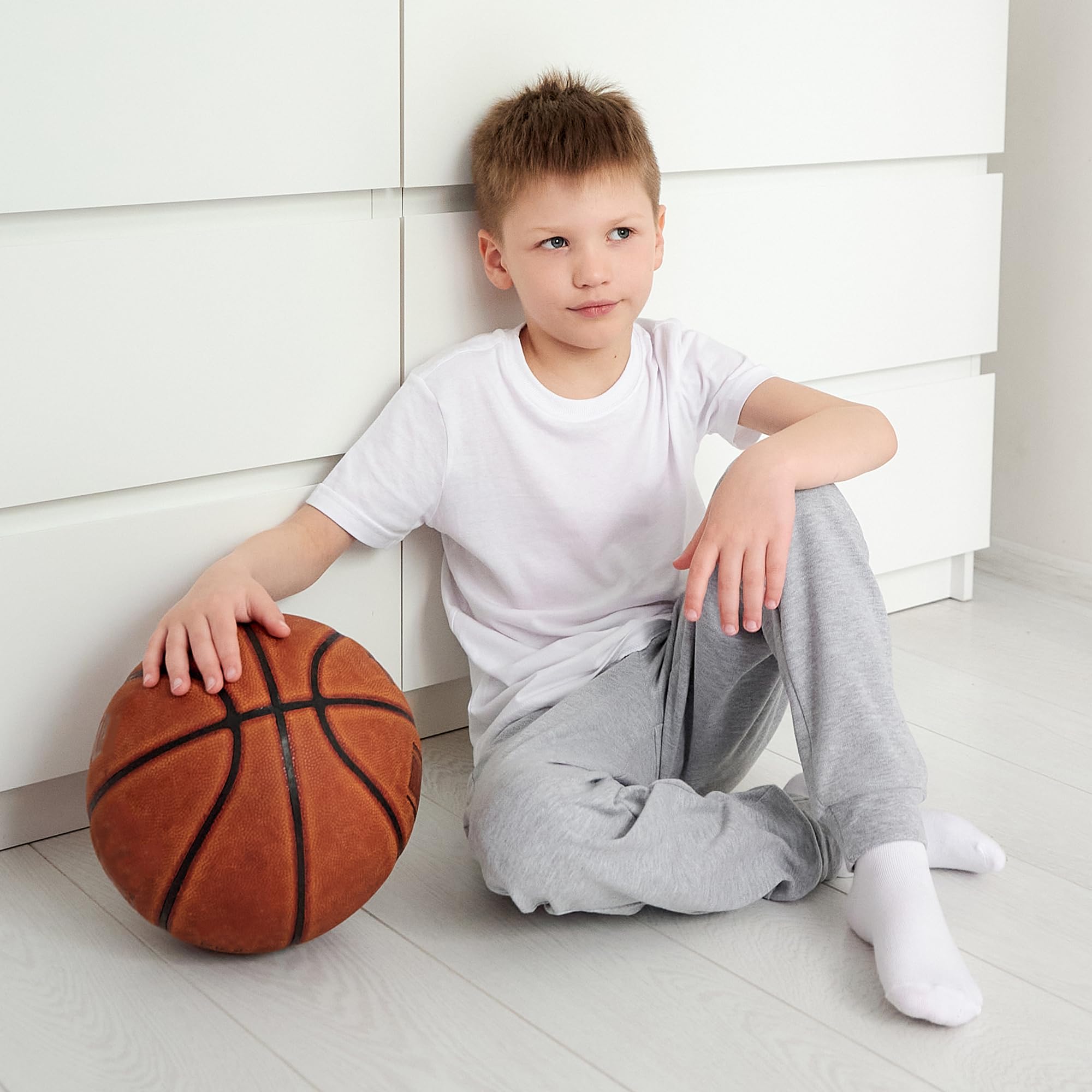 BIG ELEPHANT Confezione da 3 Pantaloni Sportivi per Bambini, Joggers in Cotone con Tasche e Coulisse Regolabile