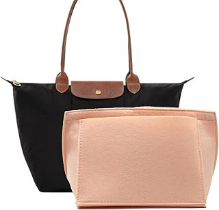 banbeln Filt organiseringsinsats passar för Longchamp handväska väska organisatörer liten medium stor storlek tillbehör (rosa, M)