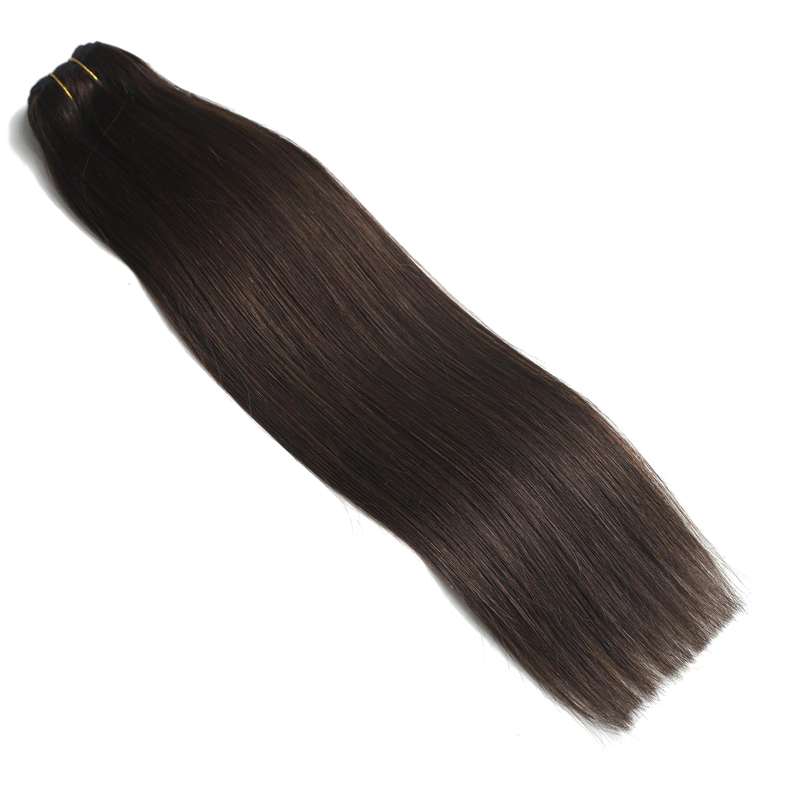9A Tressen Extensions Echthaar 28inch/70cm Dunkelbraunes 2#, 100% Menschliches Haarverlängerungen Weaving Bundles 100g/pc