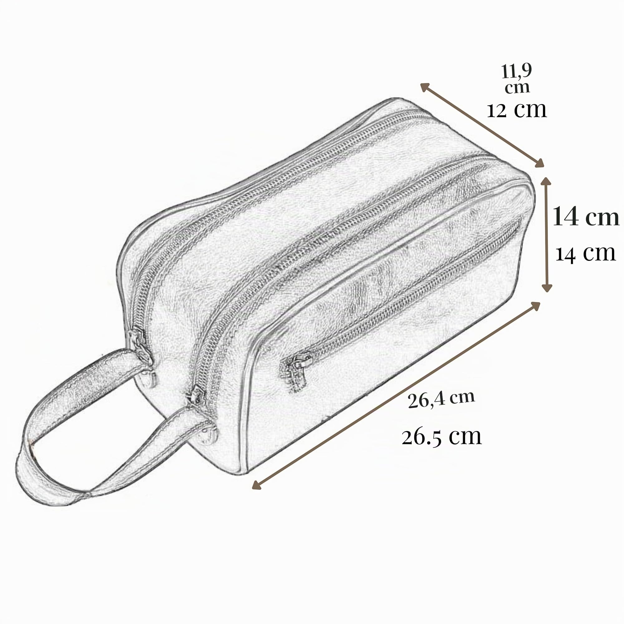 Kulturbeutel Leder Herren - Kosmetikbeutel - Waschtasche für Männer - 100% Echtleder - Hochwertige Kosmetiktasche Mann - Time Resistance