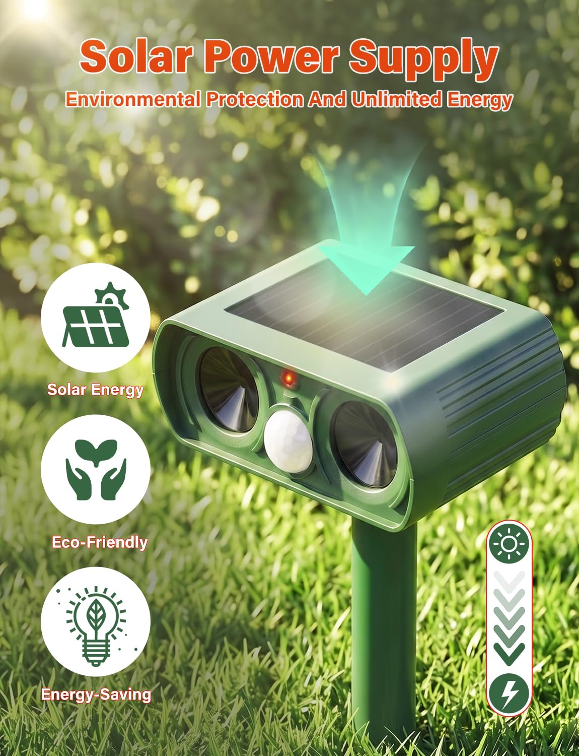 Ultrasonic Cat Repellent for Gardens Uk with AI Variable Frequency, PIR Motion Sensor & Flashing Light - Image 5