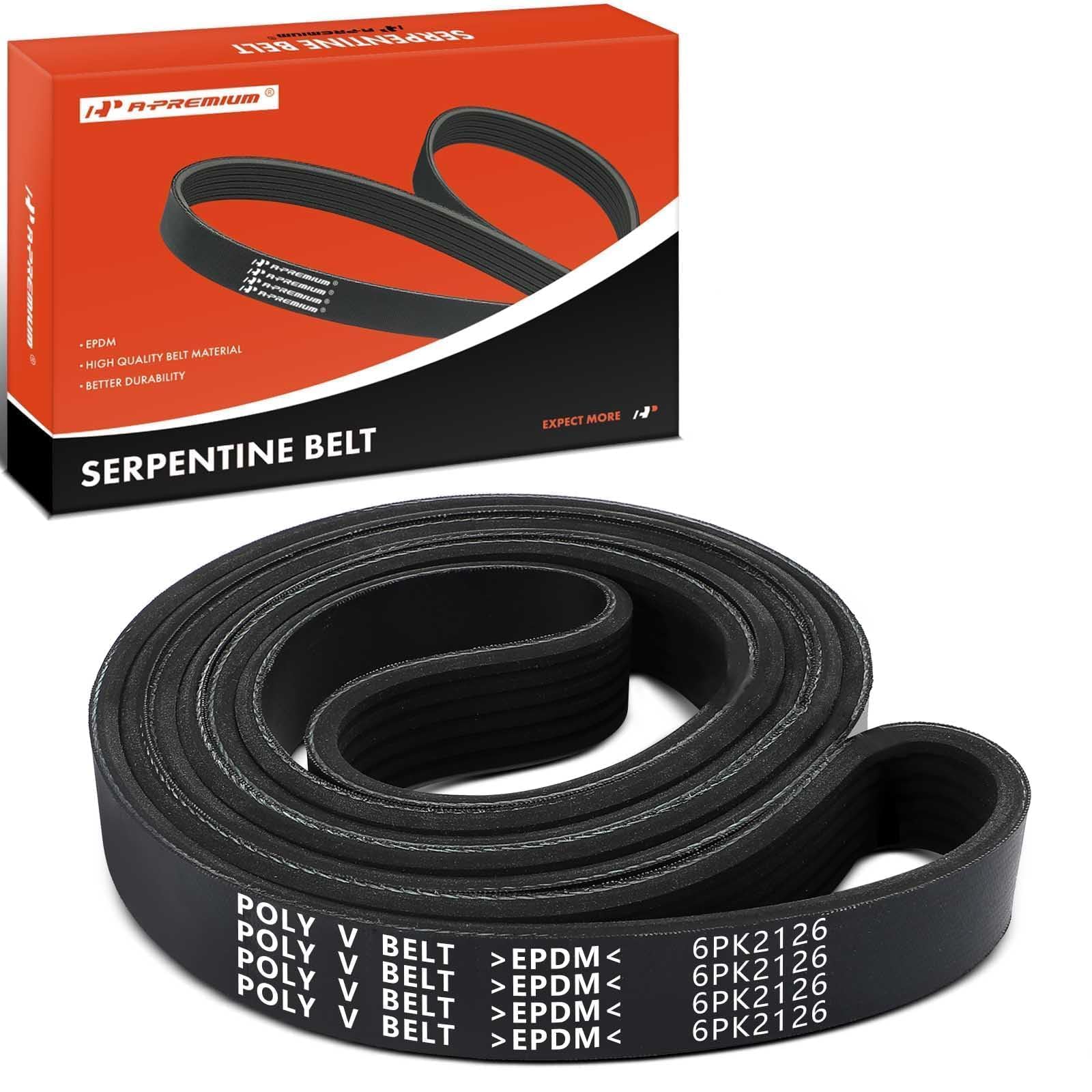 A-Premium Engine Serpentine Drive Belt Compatible with Dodge, Cadillac, Hyundai, Ford, Kia, Mercedes-Benz, Chrysler, Lexus, Saab & Mazda Cars - Sonata 2011-2014, Ranger, Tucson, Focus & More, 83.68 In