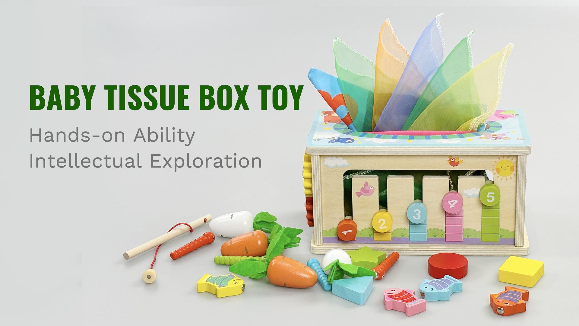Amazon.com: Mummed Montessori Baby Wooden Tissue Box Christmas Toy