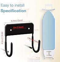 Vista 2 de Paquete de 2 tablas de planchar para montaje en pared, para cuarto de lavado, color negro