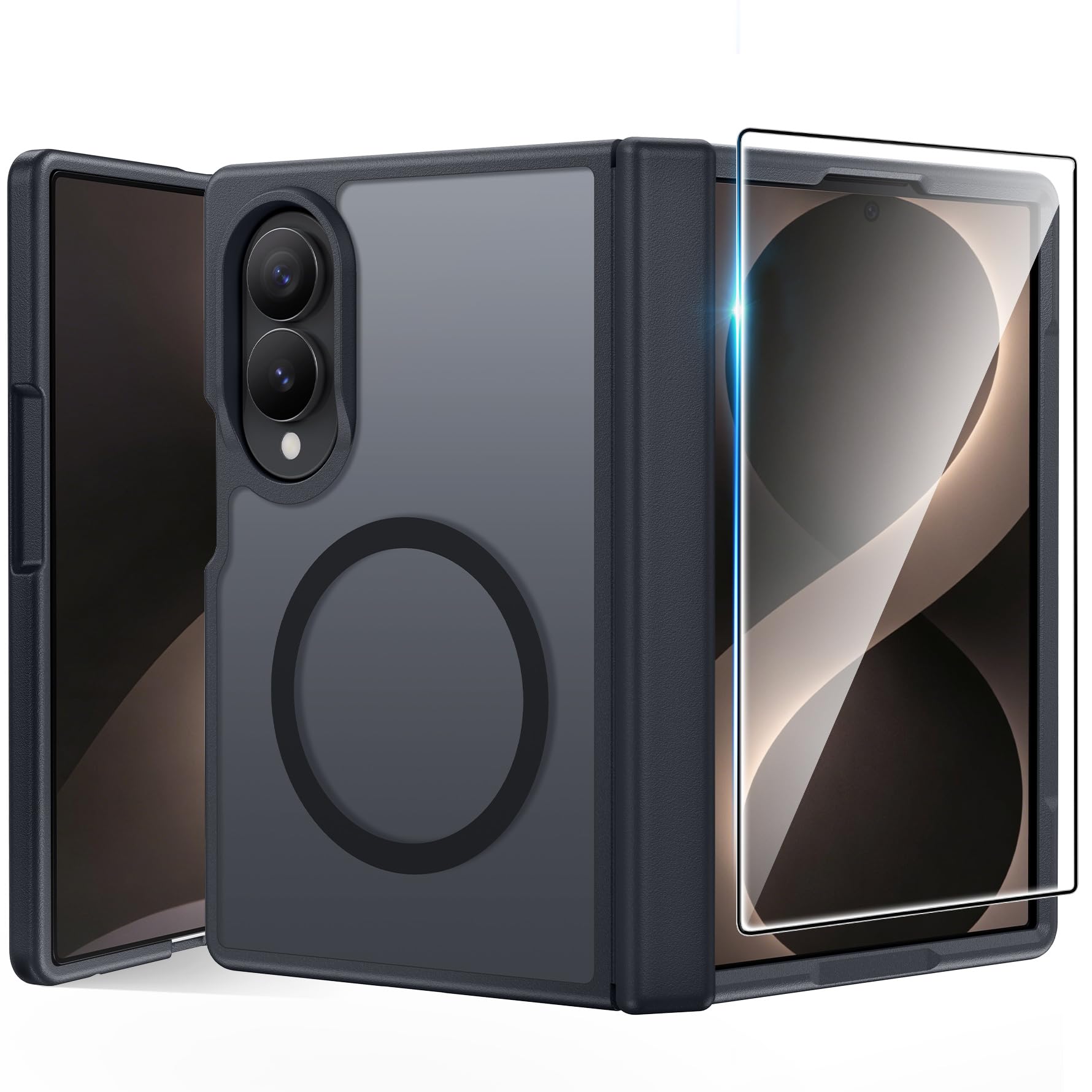 FNTCASE for Samsung Galaxy Z-Fold-8 Case Full Hinge Protection Matte Cover