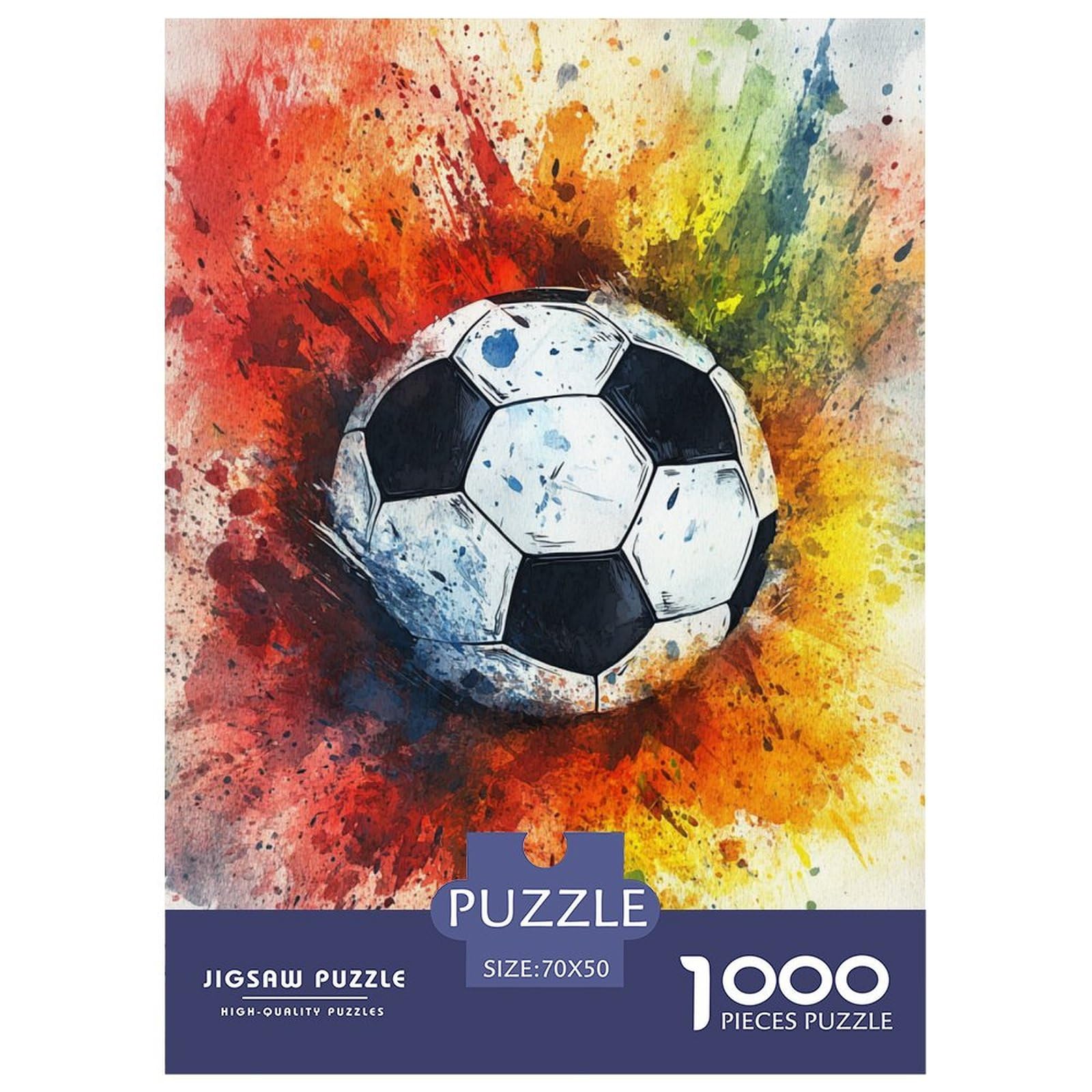 Football Jigsaw 1000 Piece Challenge Game for Adults,Vibrant - Colored Impossible Jigsaw Puzzles 1000 Pieces Educational Game Home Decoration 70x50cm/1000pcs
