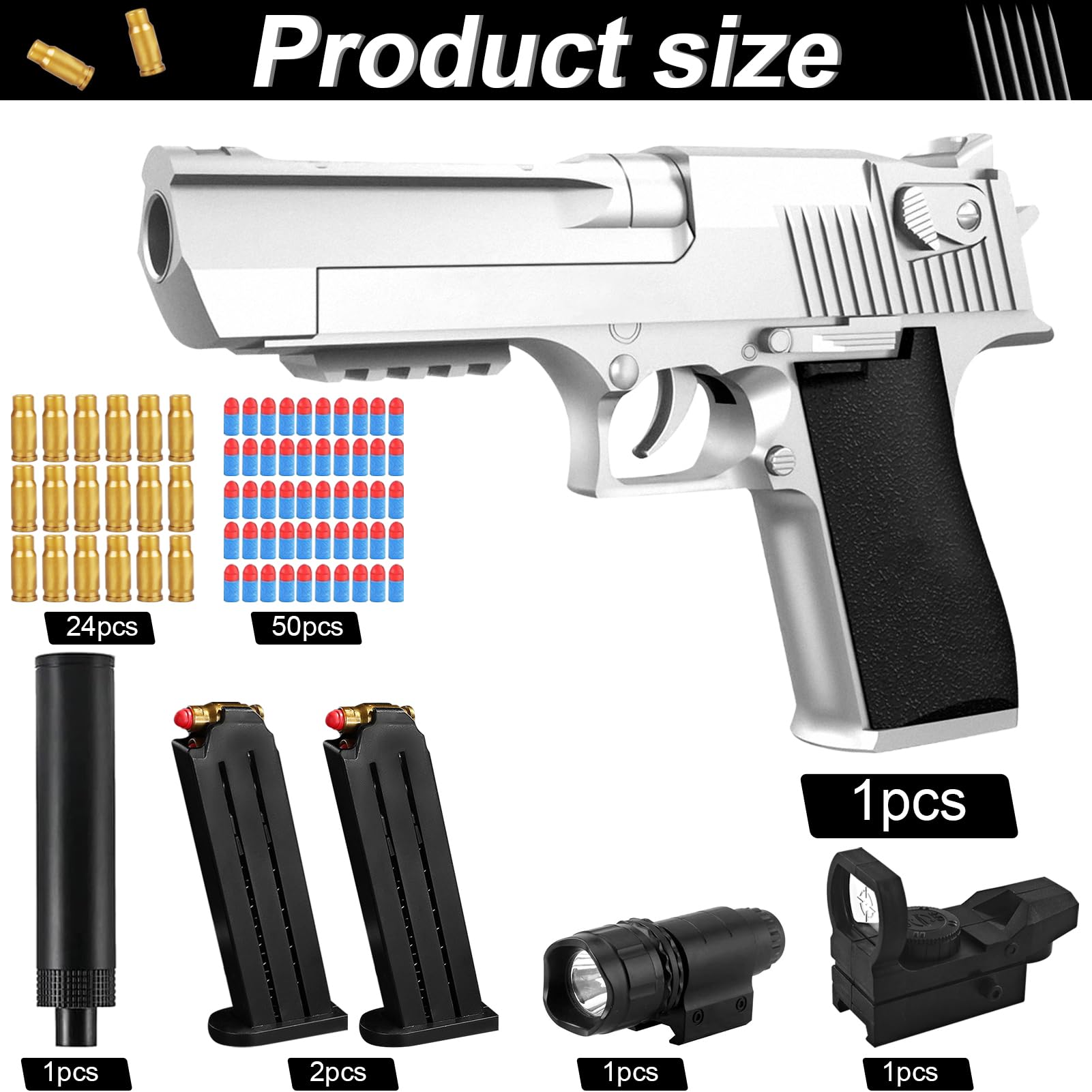 Pistolet Jouet avec Balles Souples,EVA Mousse Jouet Blaster,Pistolet à Balle Molle,Blasters en Mousse,l'entraînement en Sécurité ou au Jeu,pour 14 en destockage et reconditionné chez