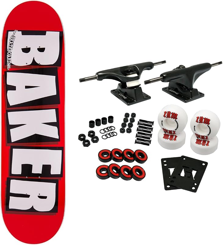 Baker Skateboard Complete Brand Logo White 8.25"