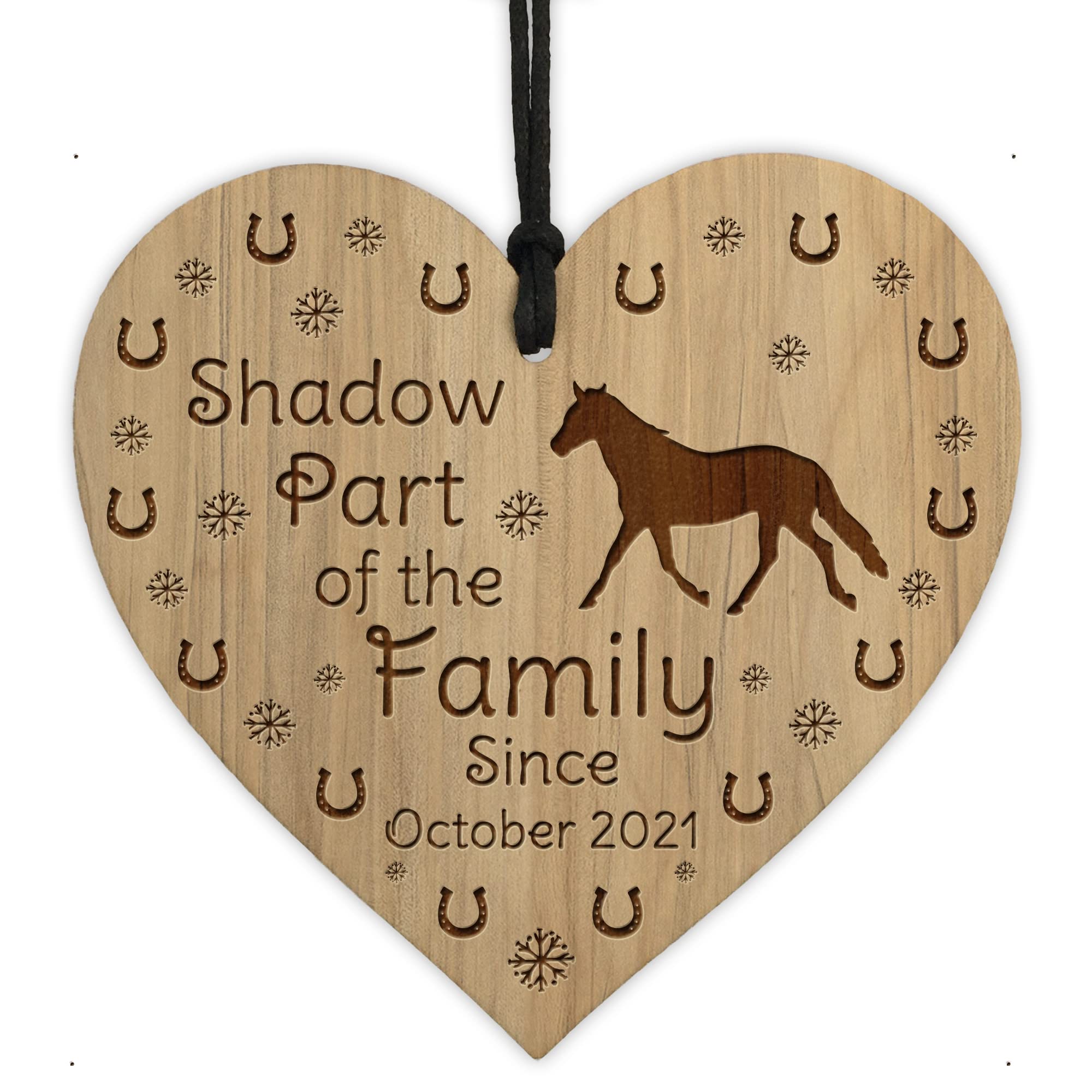 Red Ocean Horse Sign Horse Gift 1st Christmas Engraved Heart Personalised Horse Lover Sign