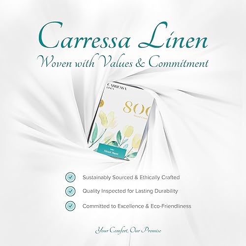 Miniatura 8 de Carressa Linen Sábana bajera ajustable 100% algodón egipcio con bolsillo profundo, tamaño individual XL, sábana bajera de lujo de 800 hilos, sábana