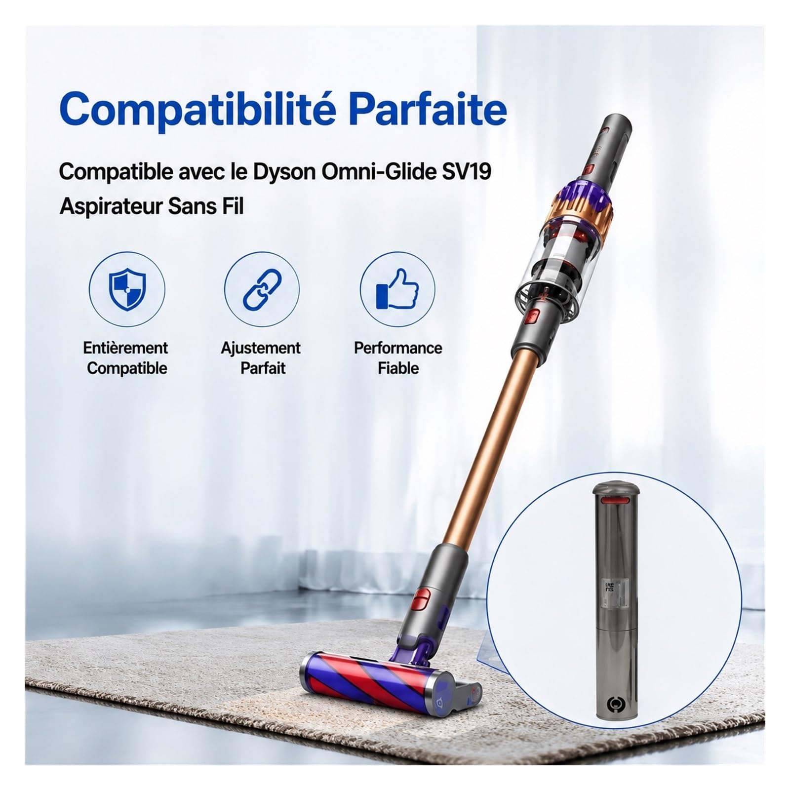 Batterie 2500mAh De Remplacement Compatible Avec Dyson Omni-Glide SV19