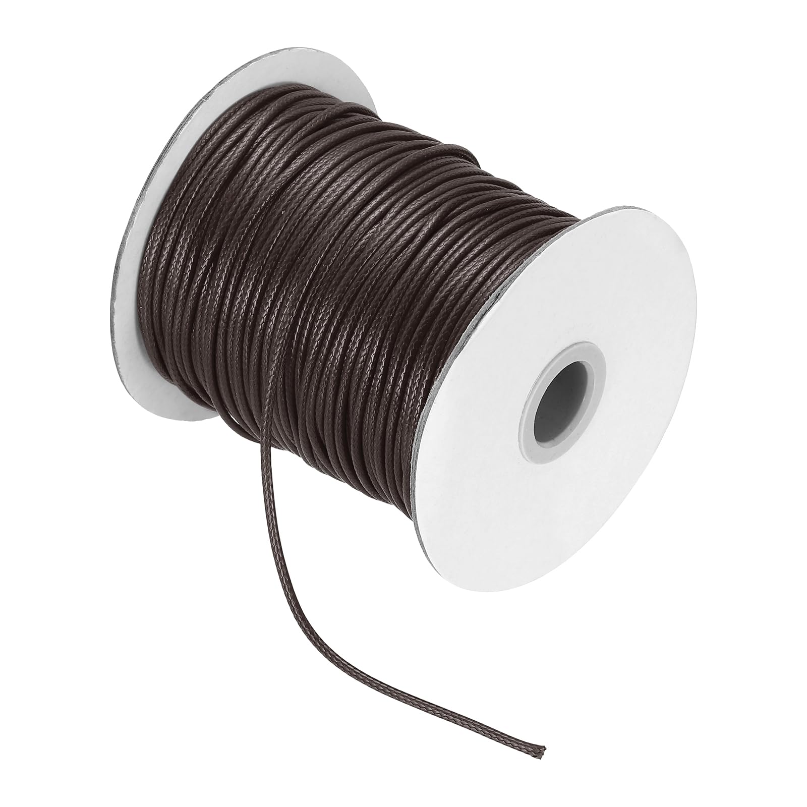 sourcing map Waxed Cord 2.5mm Waxed Thread 87 Yard Wax String Leather Cord for Bracelet Making, Necklaces, Beading, Jewelry Making and DIY Crafts(Dark Coffee)