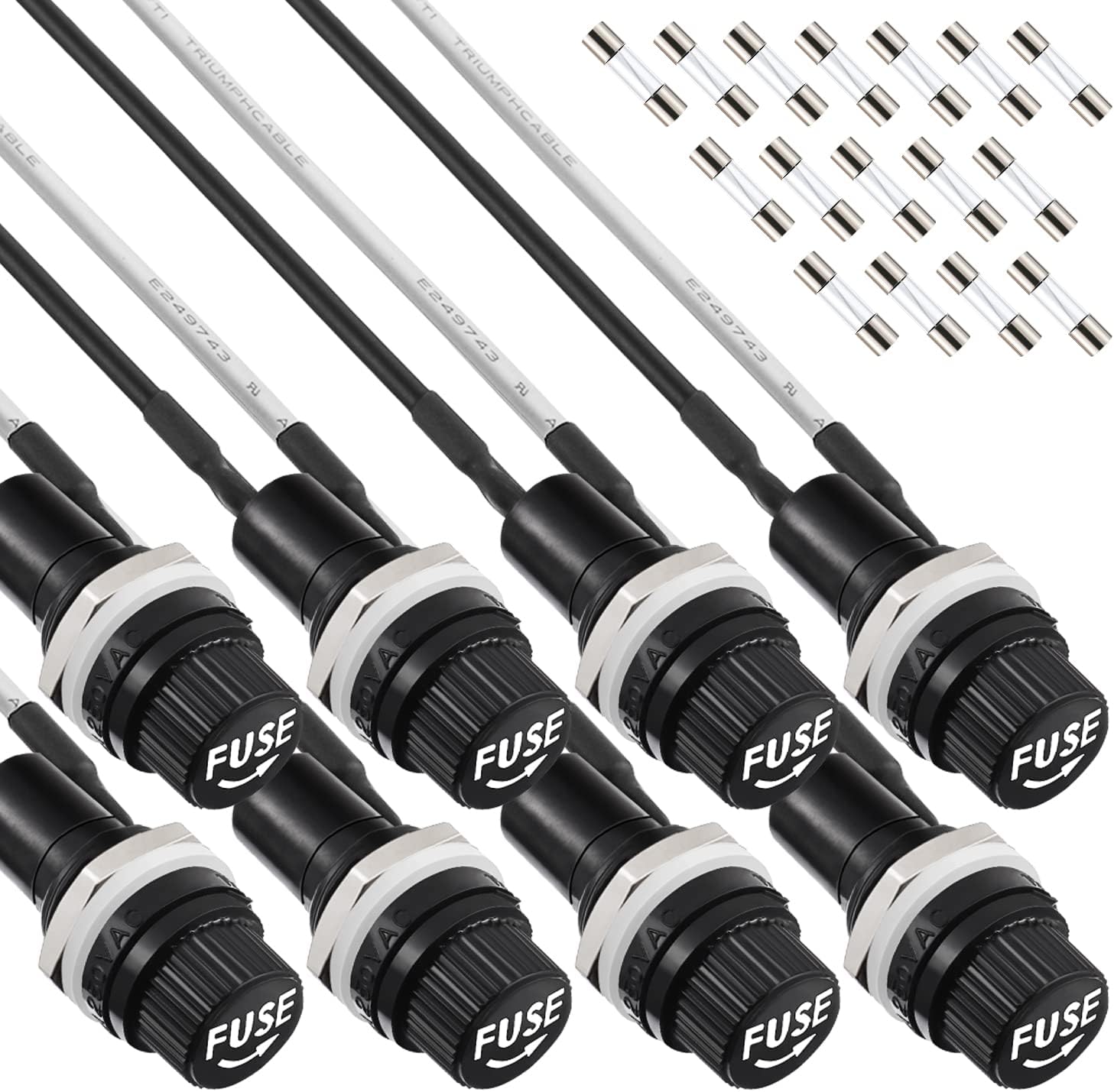 Sourcingmap Sicherungshalter 12mm - 2 Stück Für 5x20mm Sicherungen