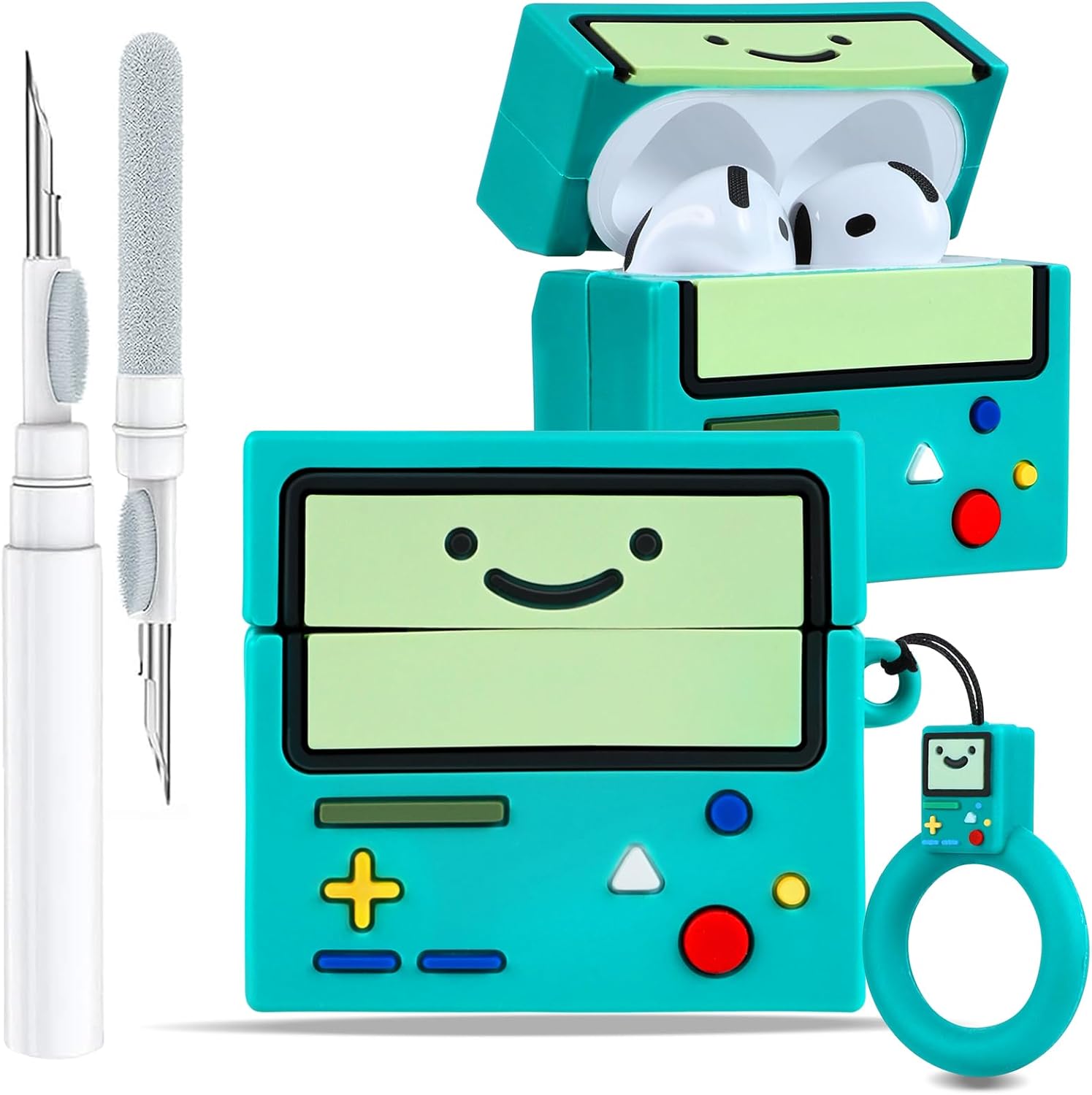 Cute Cartoon Kawaii AirPods 4 Case - Green Game