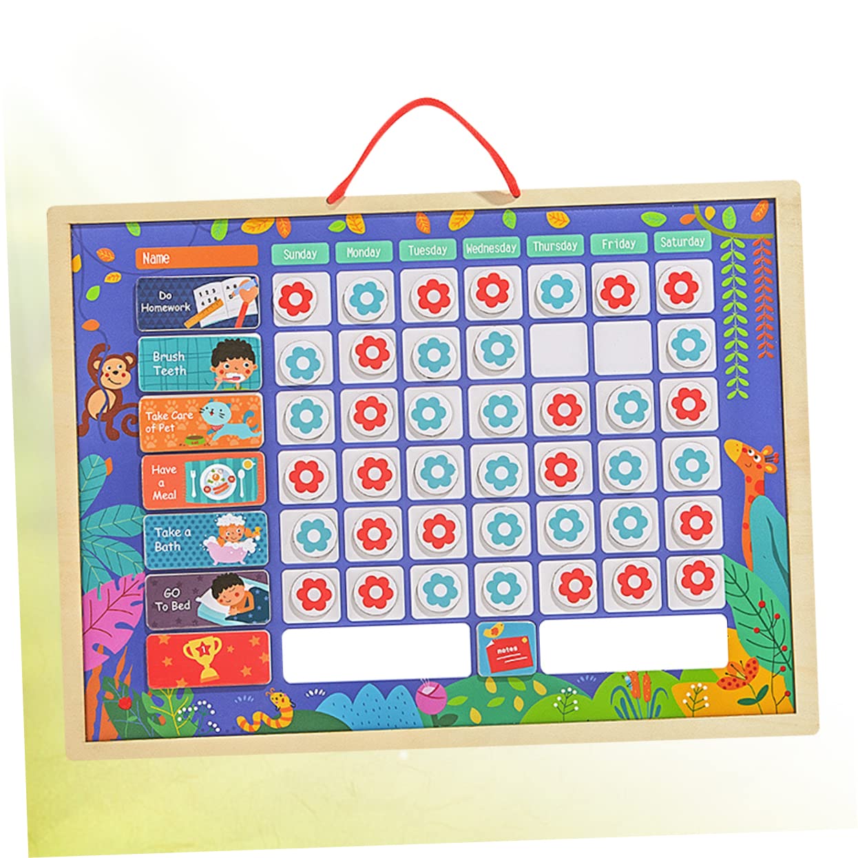 FUNOMOCYA Tabla de Recompensas para Niños de Madera, Tablero de Hábitos