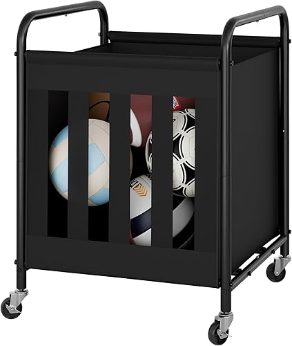 Miniatura 1 de StorageWorks Almacenamiento de pelotas con ruedas, carrito de bolas para garaje, organizador de equipos deportivos de garaje, organizador de pelotas