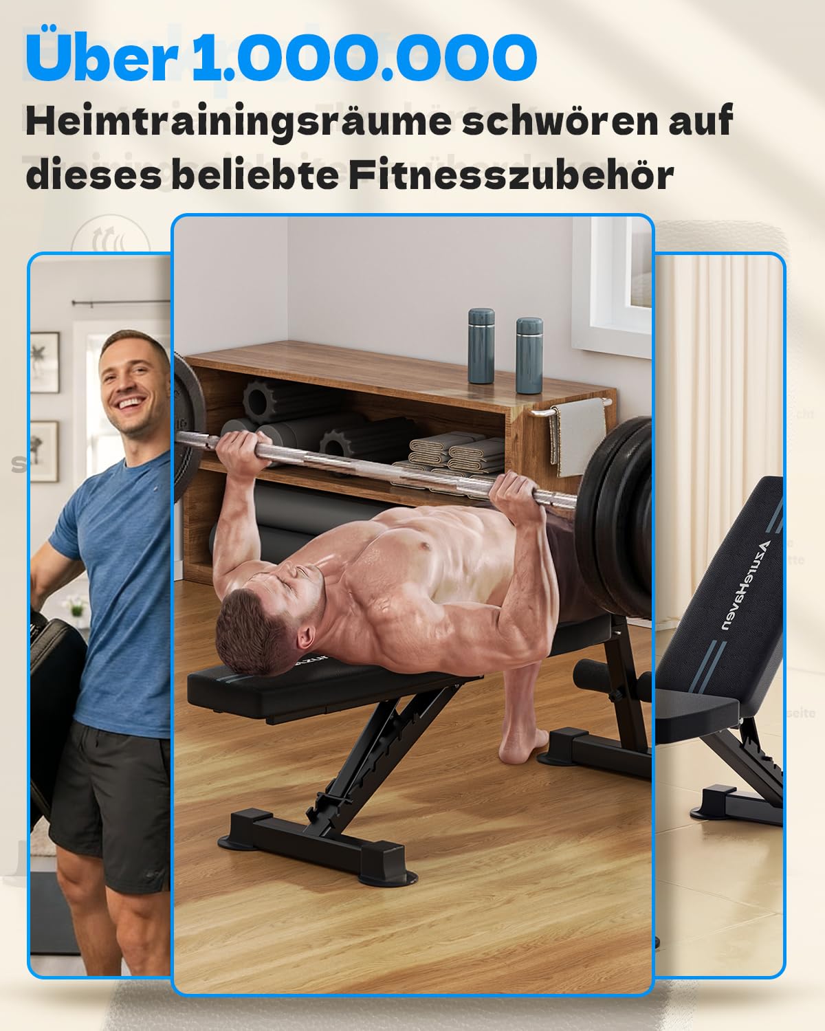 Hantelbank Klappbar Verstellbar, Multifunktions Trainingsbank Schrägbank für Ganzkörper-workout, 7 in 1 Fitnessbank für zu Hause oder im Fitnessstudio,360kg Gewichtskapazität