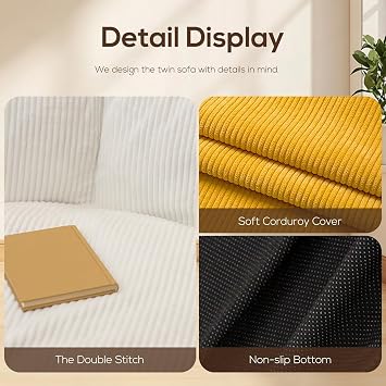 N&V Large Crescent Bean Bag Chair, Adult Size Bean Bag Sack, Foam Filling, Soft Premium Corduroy Bean Bag for Living Room Bedroom Dorm and Office (Harbour Gray)