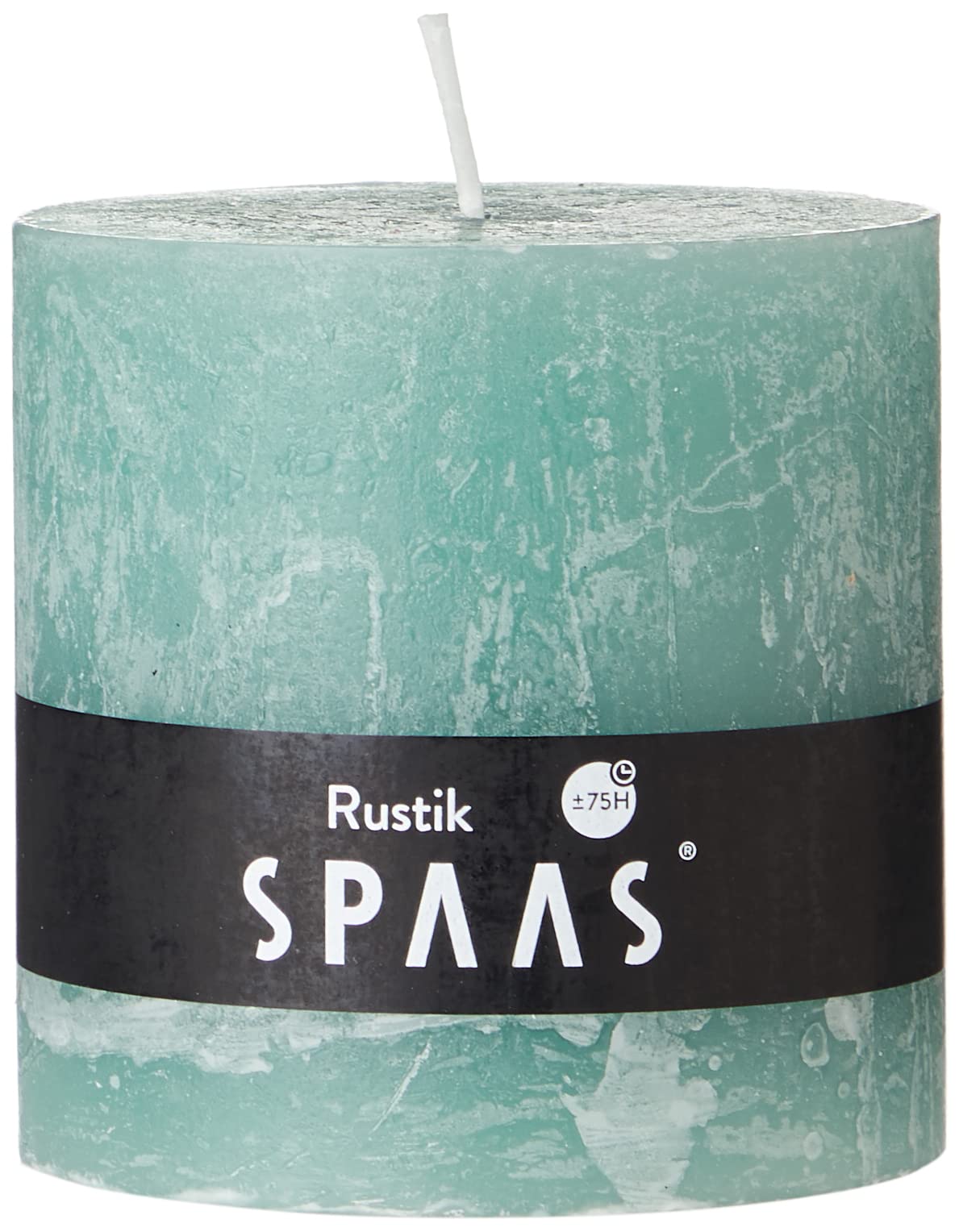 Spaas Rustic Unscented Pillar Candle 100/100 mm, ± 75 Hours, Emerald Green