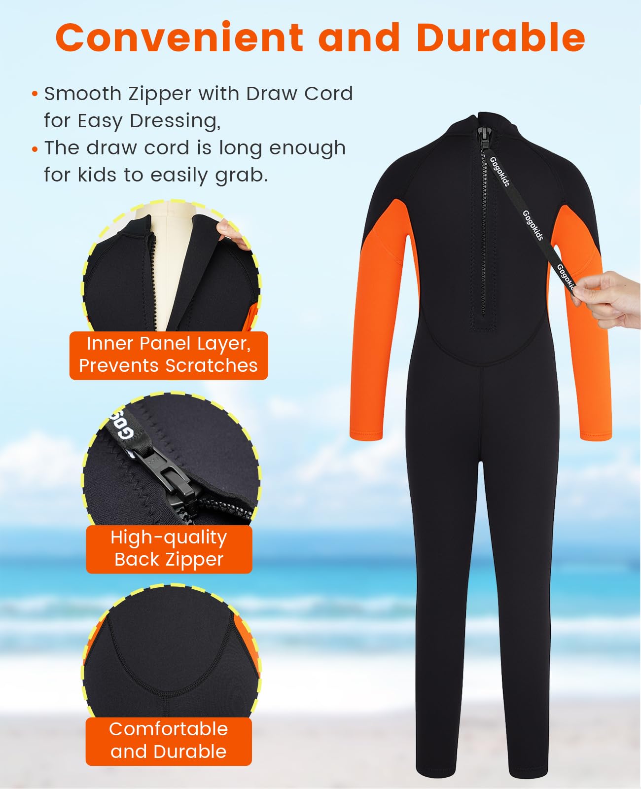 Muta Bambini In Neoprene 3mm - Costume Termico, Protezione UV 50+ - Per Snorkeling E Sport Acquatici - Foto 1