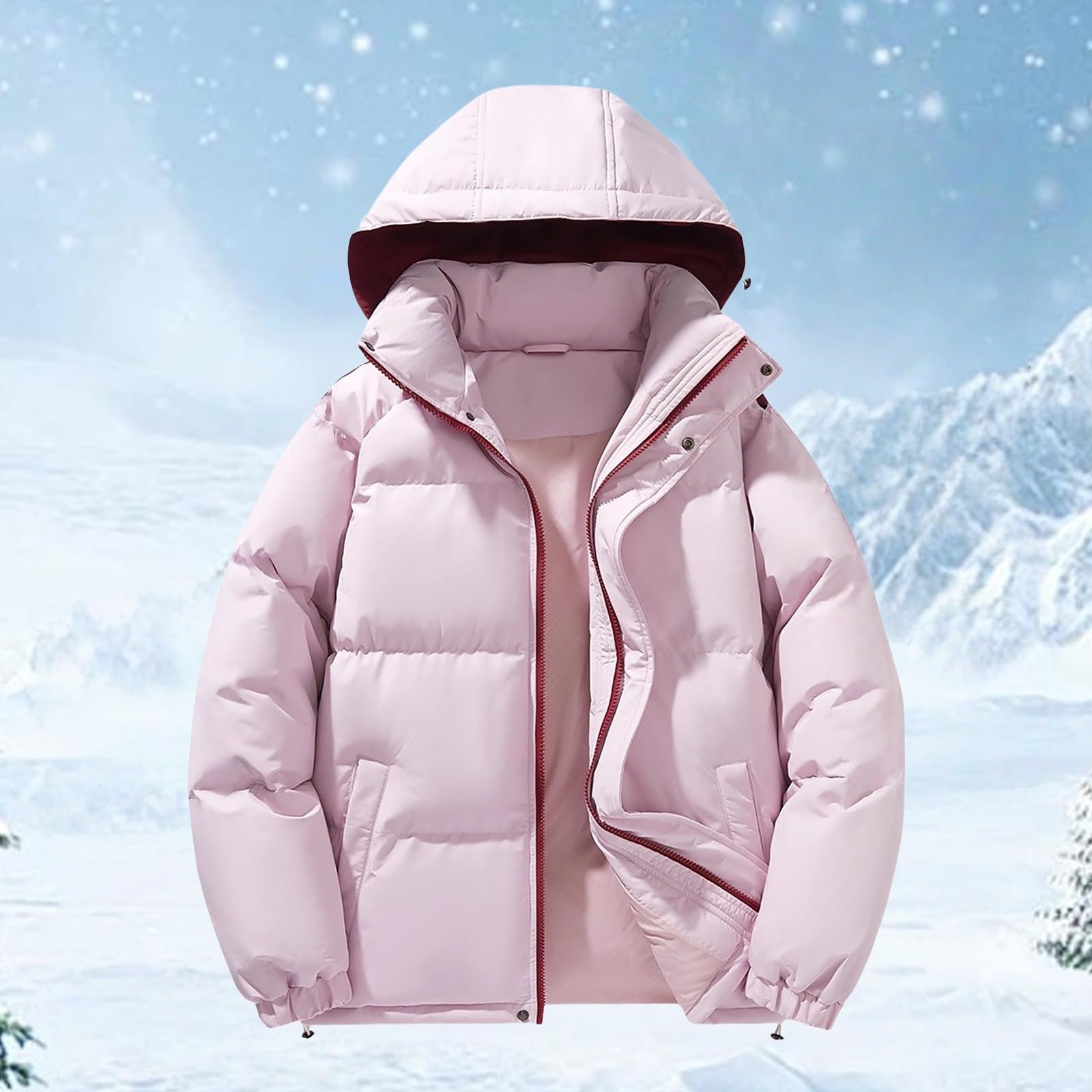 Cocila Cappotti Invernali da Donna Comodi Piumini Giacche Trapuntate con Cappuccio E Maniche Lunghe Caldi Capispalla Giacca Sportiva Termica per Donne Giacca di Pelle Donna Elegante Giubbino