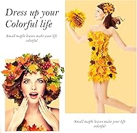 Vista 7 de Juego de 150 piezas de hojas de otoño de fieltro para Acción de Gracias, fieltro de Acción de Gracias, hojas de arce de otoño, juego de tablón