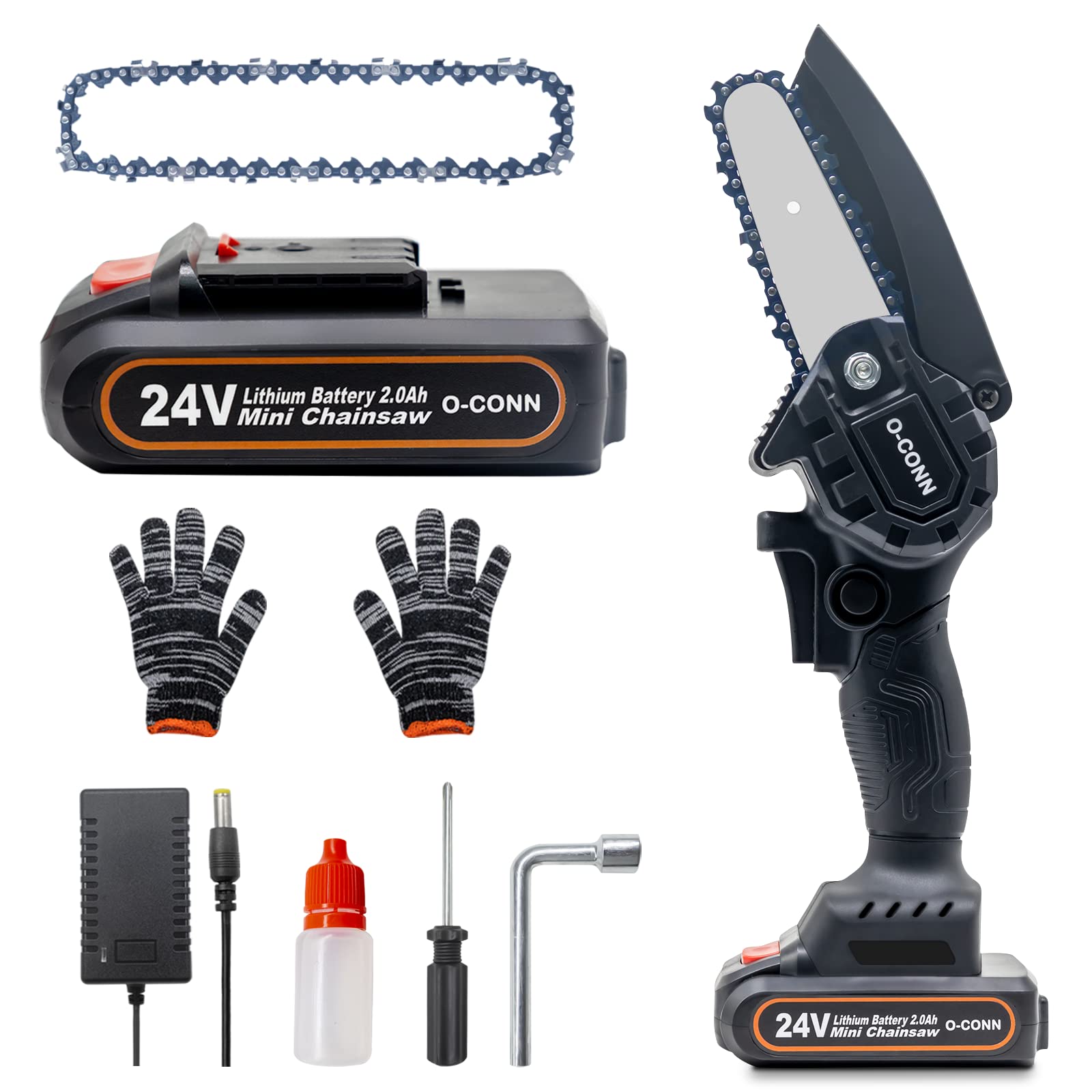 Buy Mini Chainsaw, OCONN 4 Inch Cordless Chainsaw 24V Battery Powered