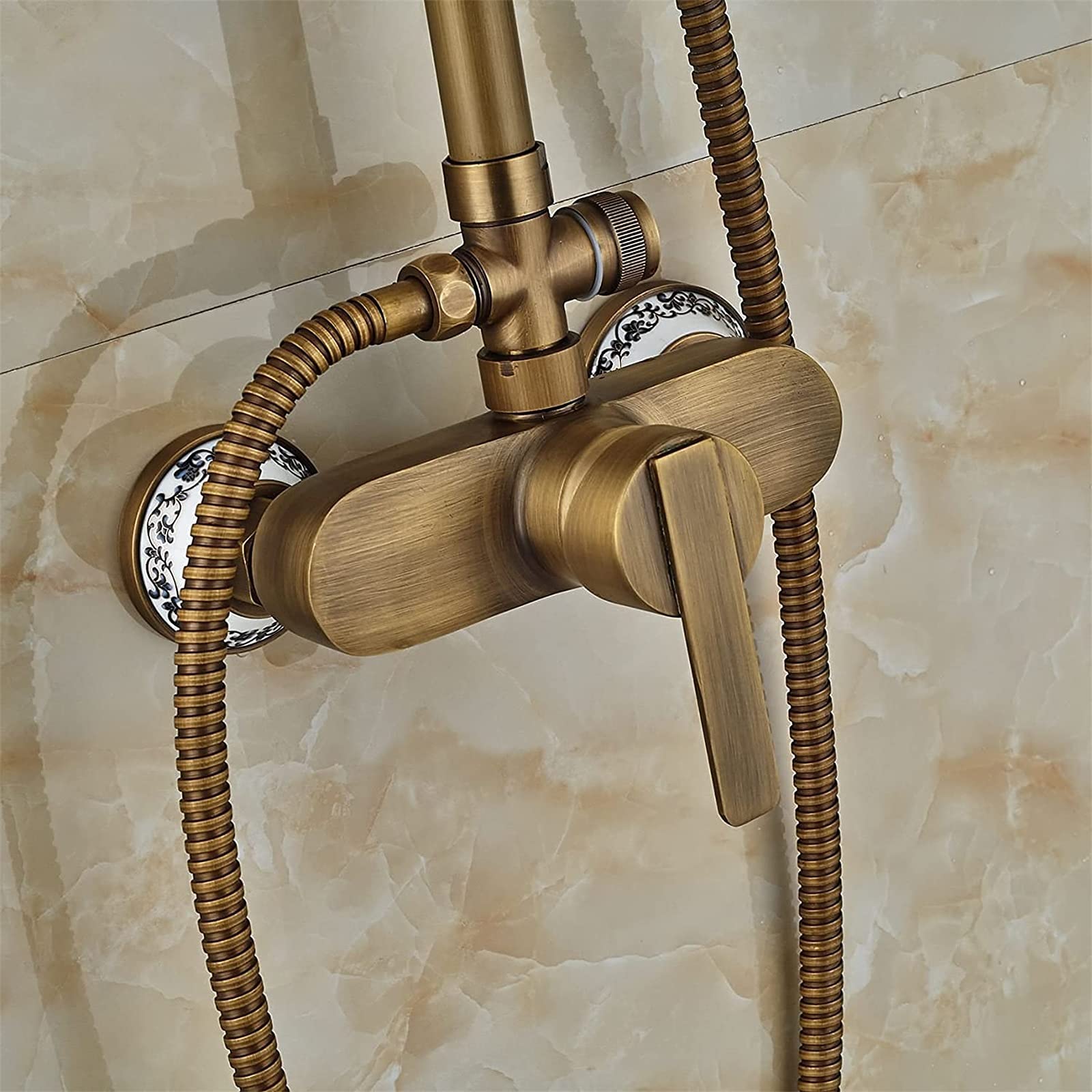 Retro zestaw mieszaczy prysznicowych z deszczownicą nowoczesny zestaw kolumny łazienkowej elegancki i funkcjonalny armatura łazienkowa do pryszniców