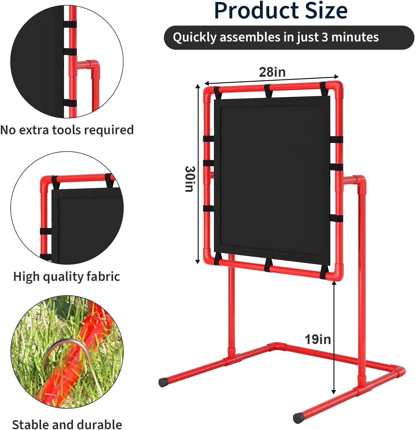 Blitzball Pitching Goal with Strike Zone, Baseball Training Aid for Backyard Practice, Easy Assembly Portable Plastic Frame, Improve Pitching & Hitting Accuracy for All Ages