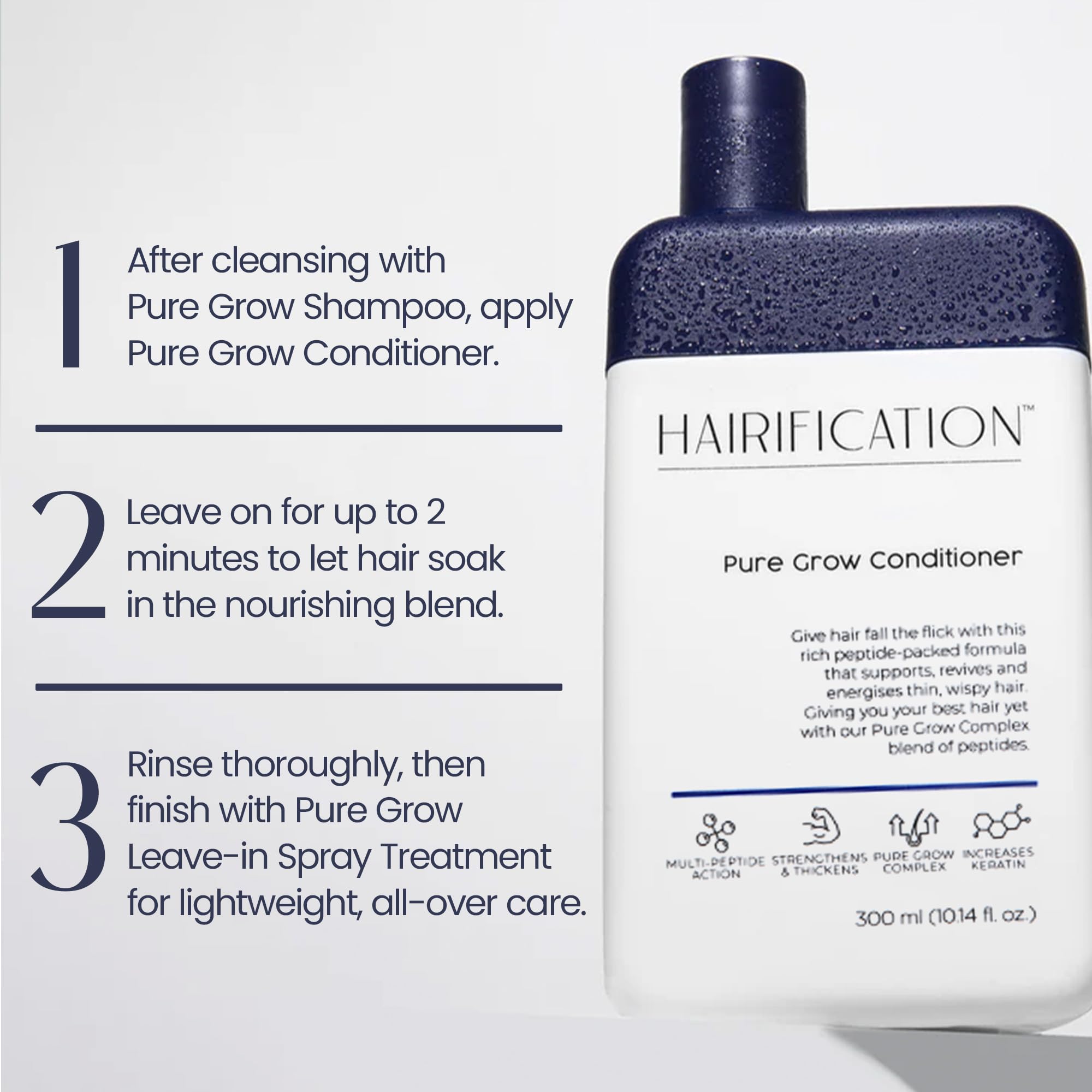 Pure Grow Conditioner per Capelli Sottili o Diradati, Favorisce Capelli dall’Aspetto più Sano e più Forti, 300ml