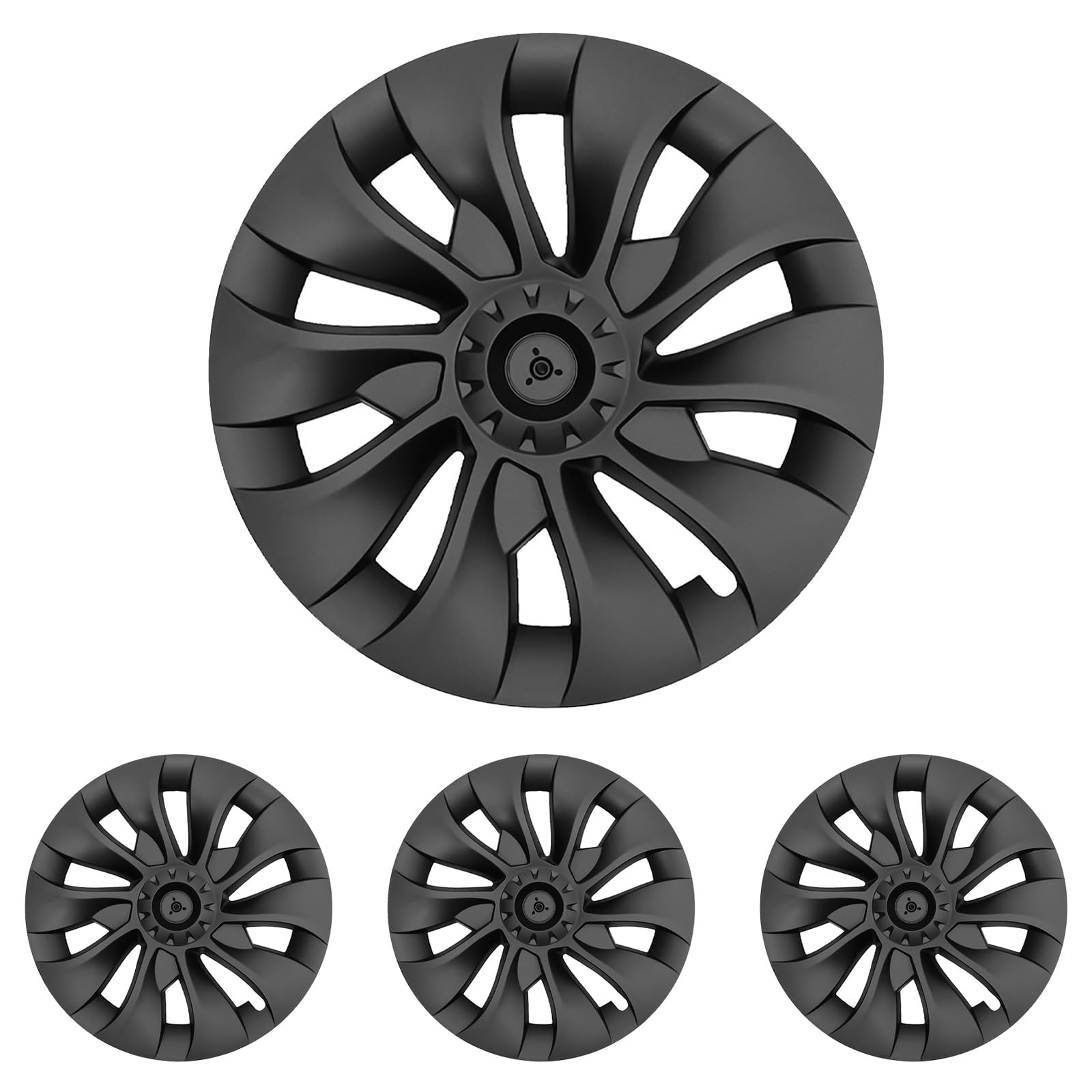 Photo 1 of TMNIFLEG Model 3 Wheel Covers Hubcaps, 18 Inch Wheel Hub Caps Fit for Model 3 Matte Black Rim Protectors Compatible with 2017 2018 2019 2020 2021 2022 2023 Exterior Accessories Uberturbine Style 18 inch Model 3-18''-A