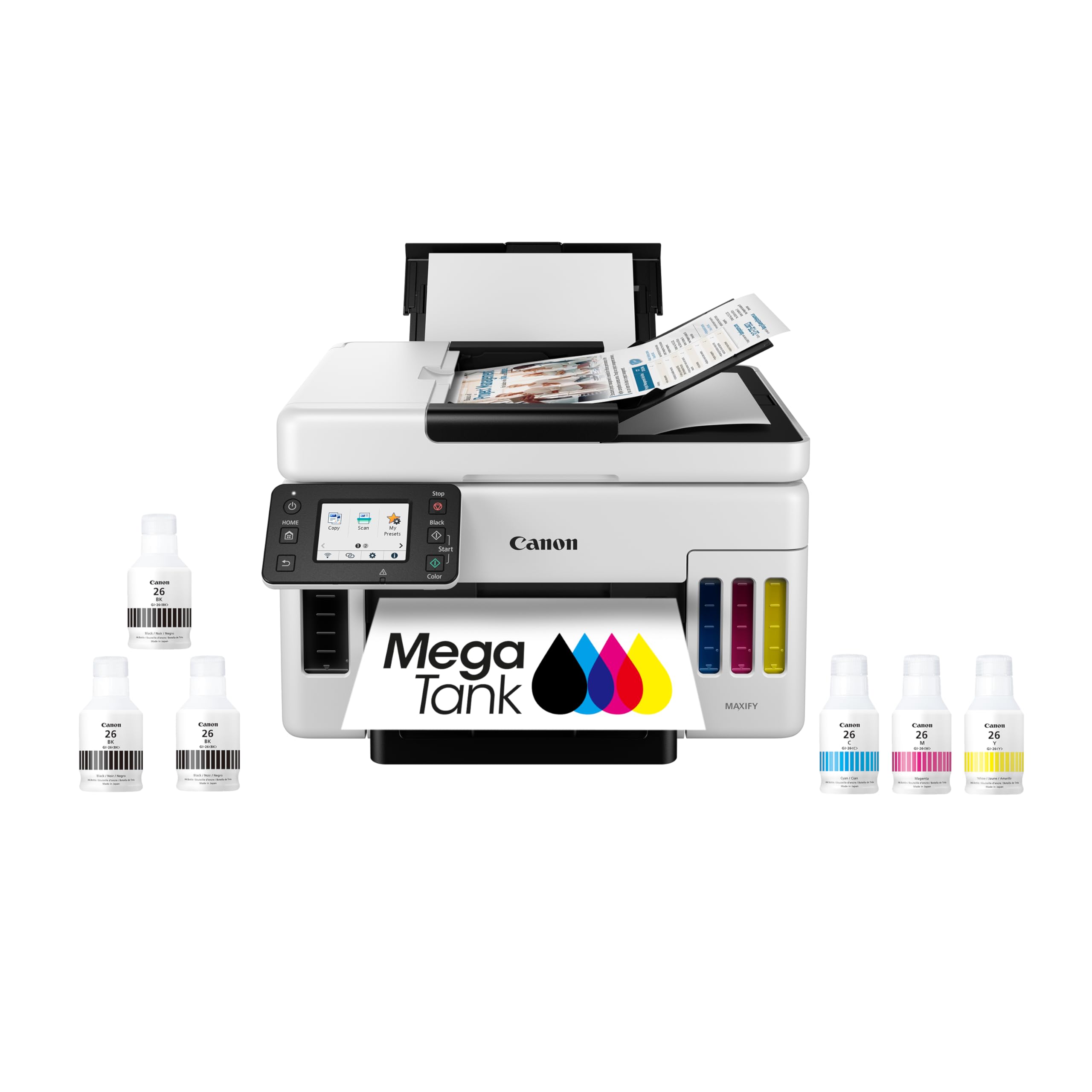 Canon GX6020 All-in-One Wireless Supertank Printer-for Businesses [Print, Copy, Scan and ADF], White