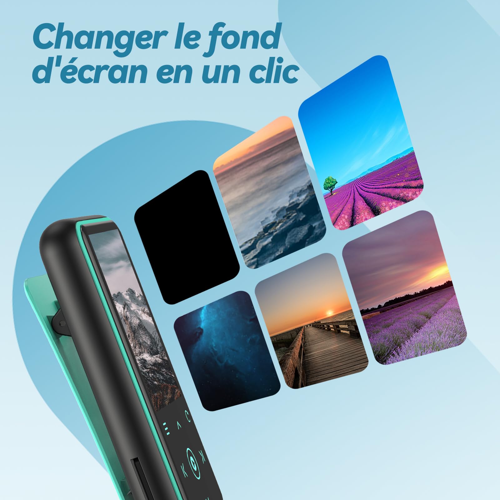 AGPTEK 64Go Lecteur MP3 Bluetooth 5.3 avec Clip, 1,8 Pouces Lecteur Musique Sport HiFi avec Reconnexion Bluetooth Automatique, Radio FM/Podomètre, Ultra-léger 36g, Mini Baladeur pour Courir - Bleu