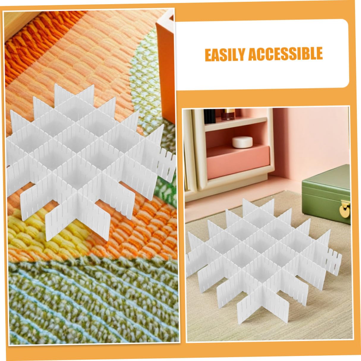 16 Stück Verstellbare Schubladenteiler DIY Kunststoff Organizer Weiß Flexibel für Socken Unterwäsche Kosmetik Schrank Küche Zubehör