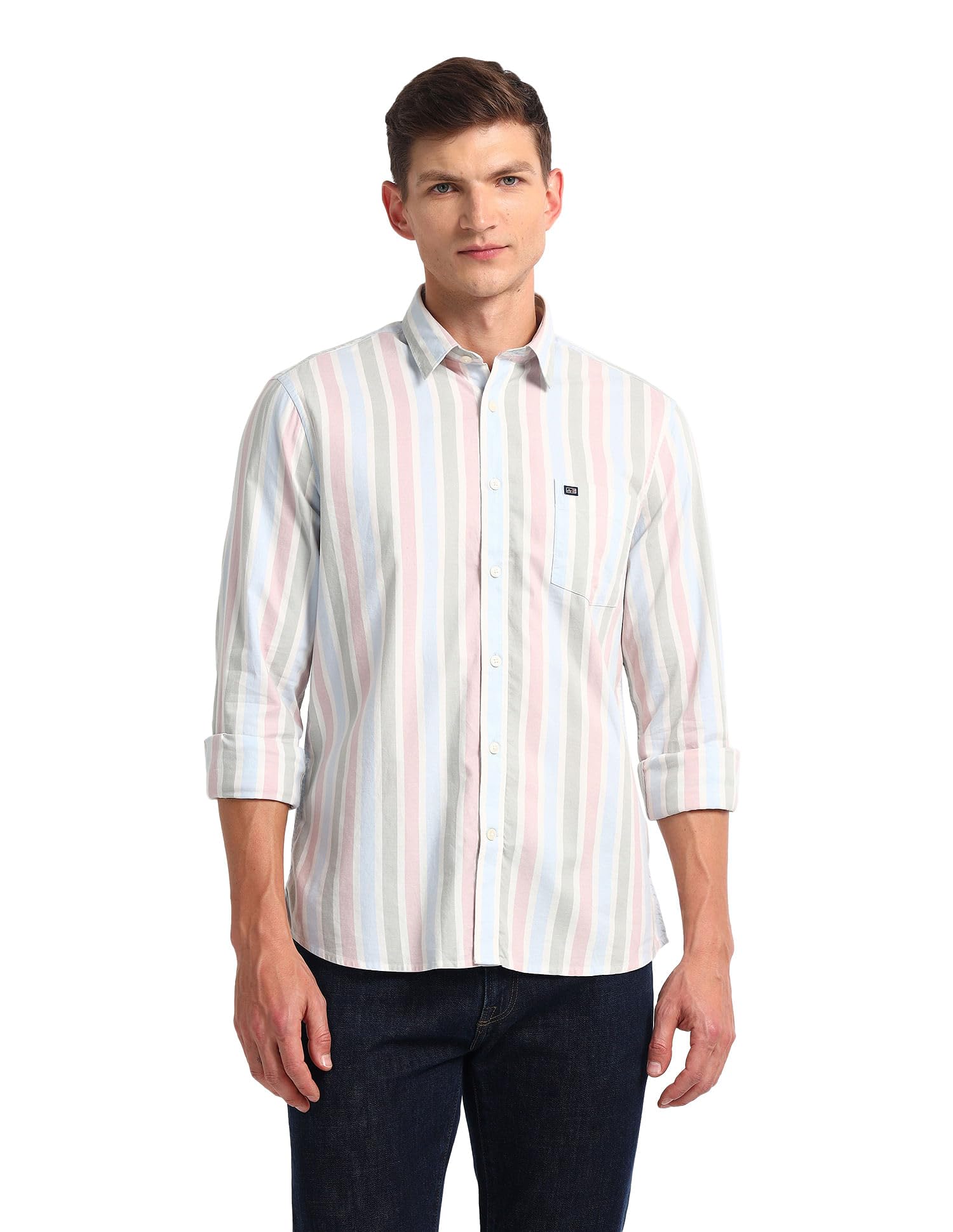 arrow Men's Striped Fitted Shirt-picture-32